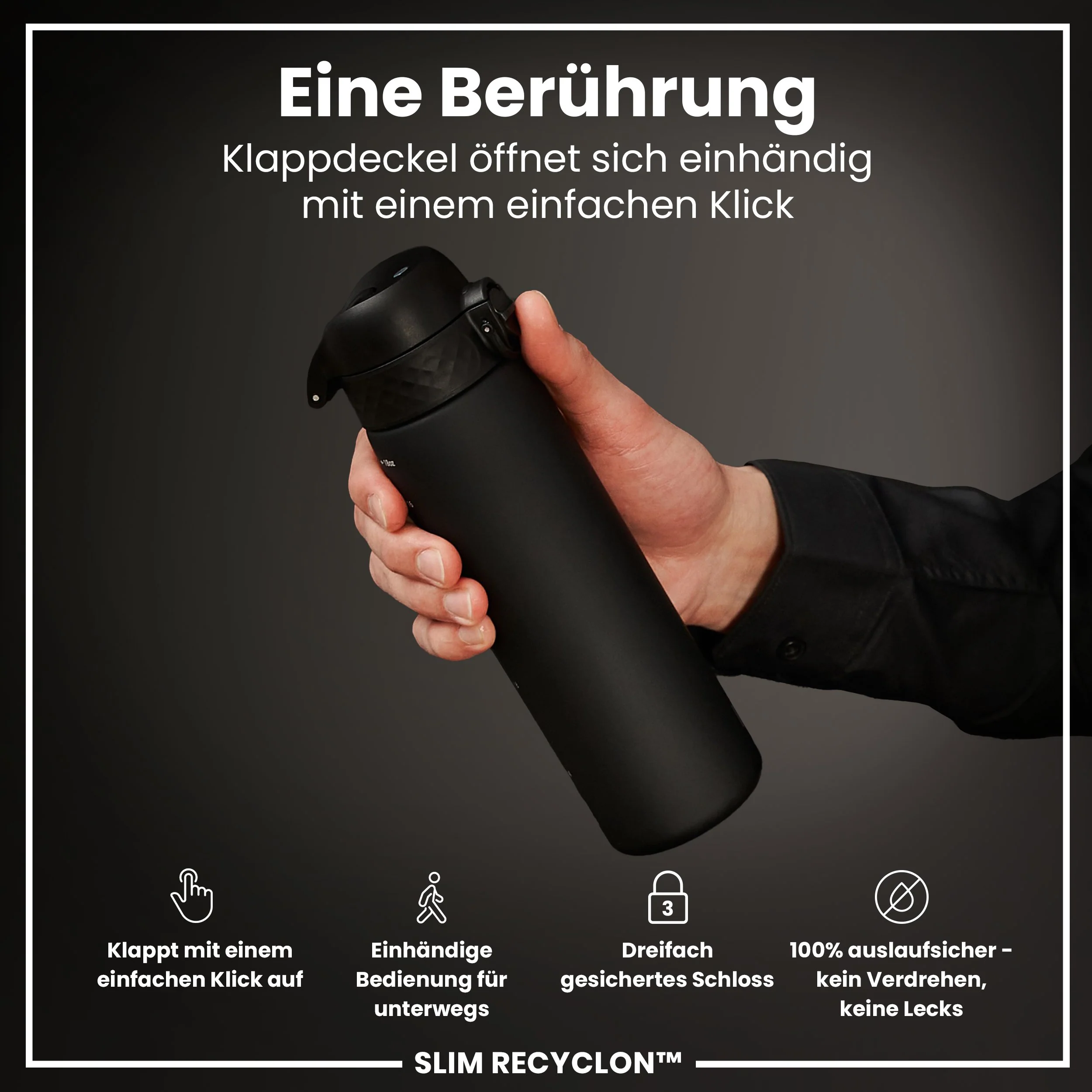 Recyclon Trinkflasche, Black, 500 ml - Image 3
