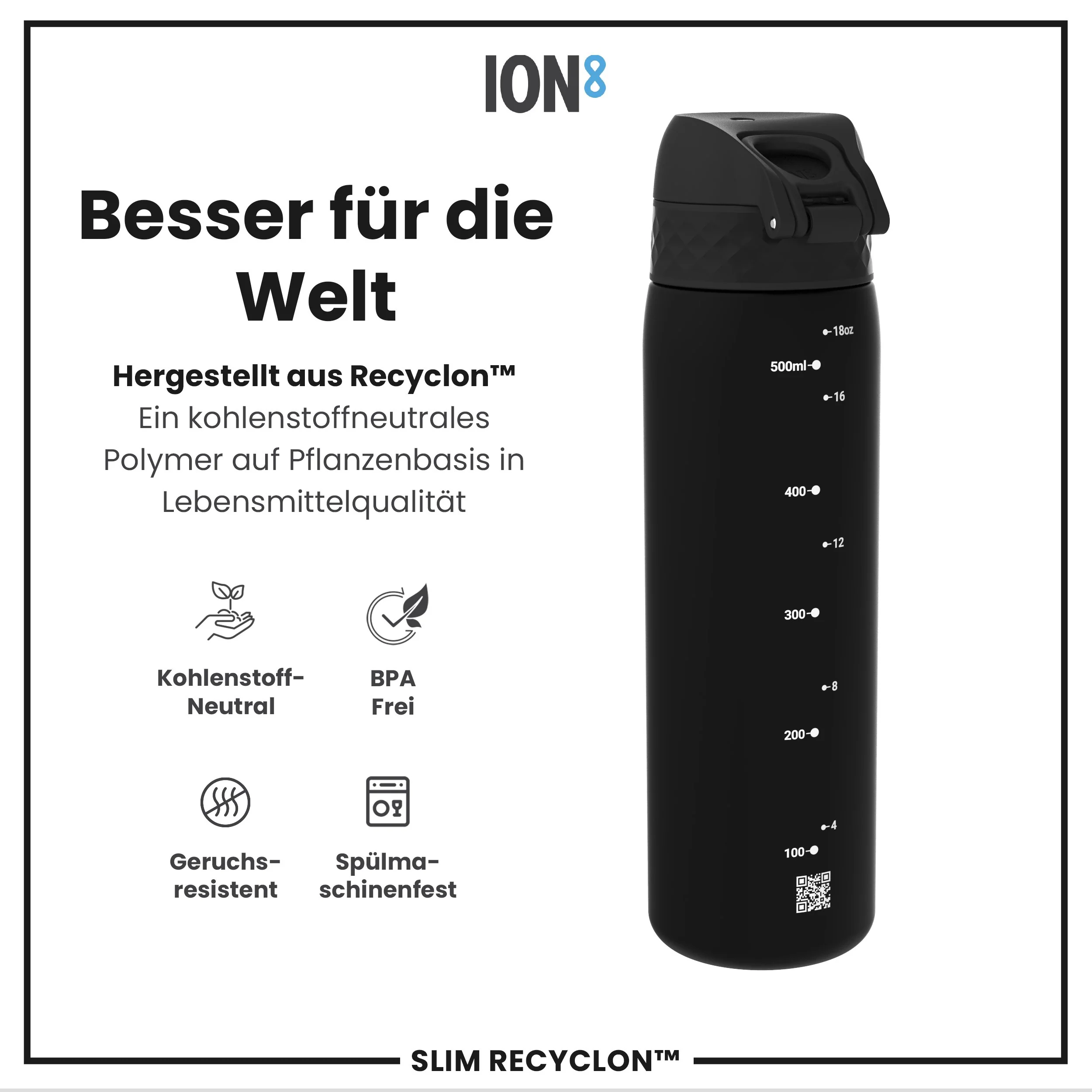Recyclon Trinkflasche, Black, 500 ml - Image 5