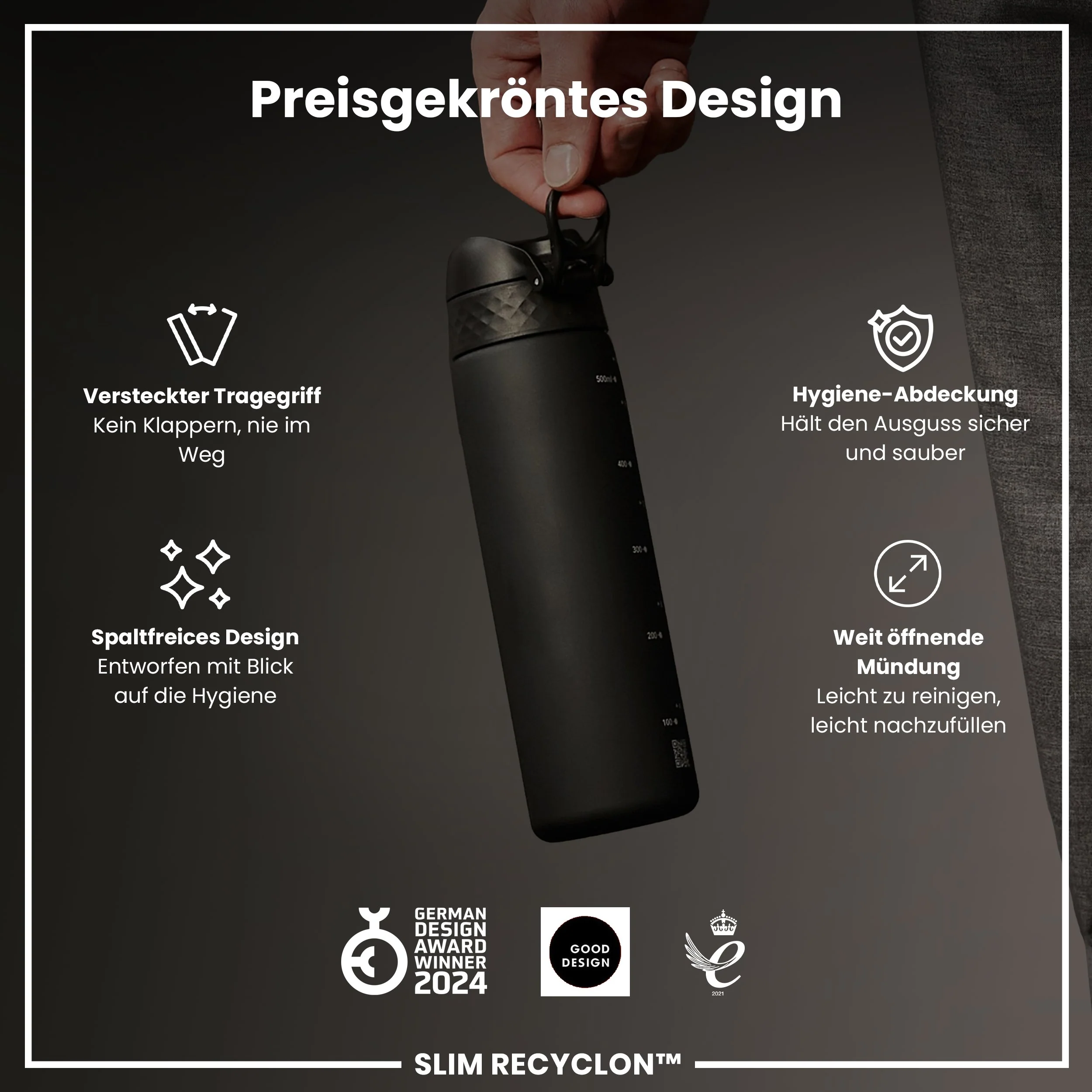 Recyclon Trinkflasche, Black, 500 ml - Image 6