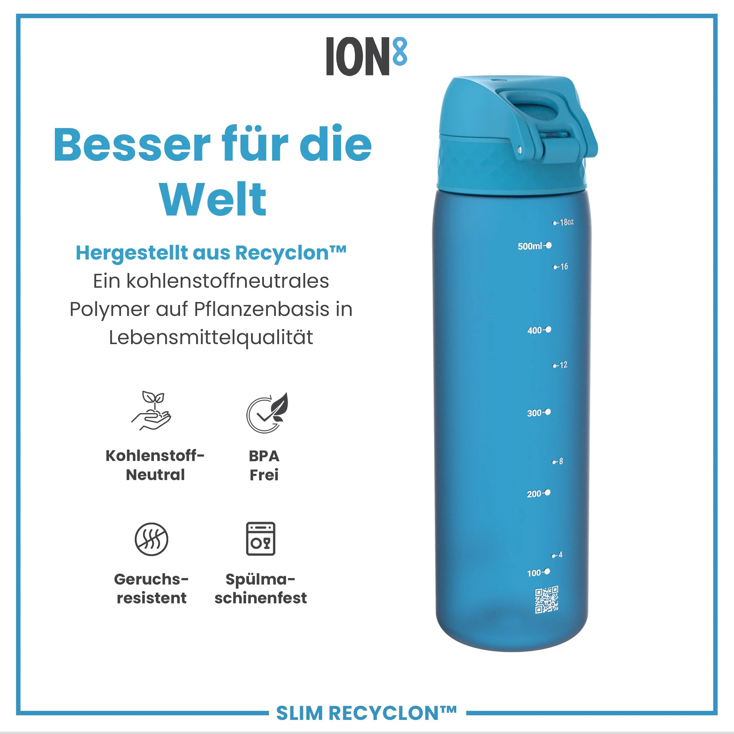 Recyclon Trinkflasche, Blau, 500 ml - Image 5