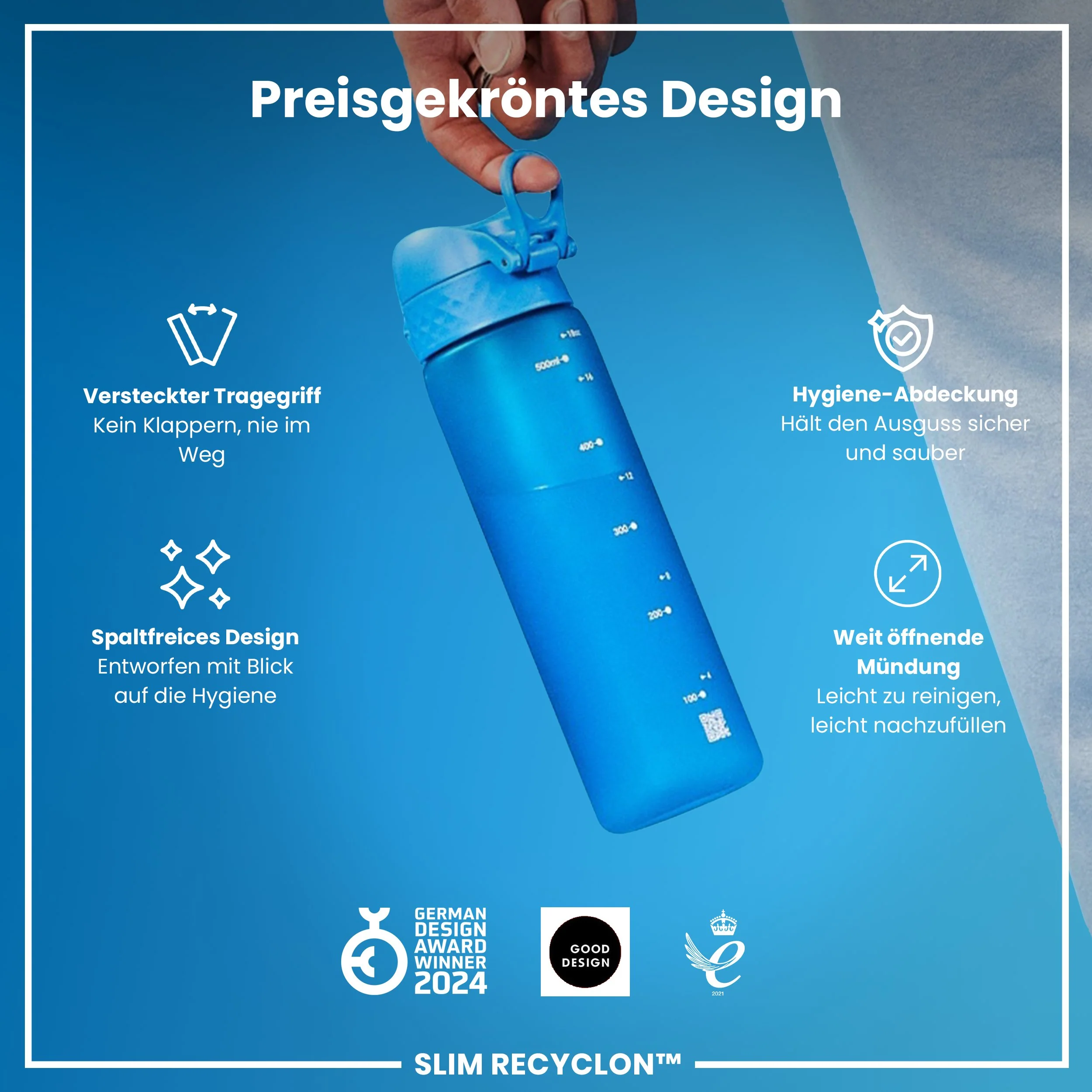 Recyclon Trinkflasche, Blau, 500 ml - Image 6