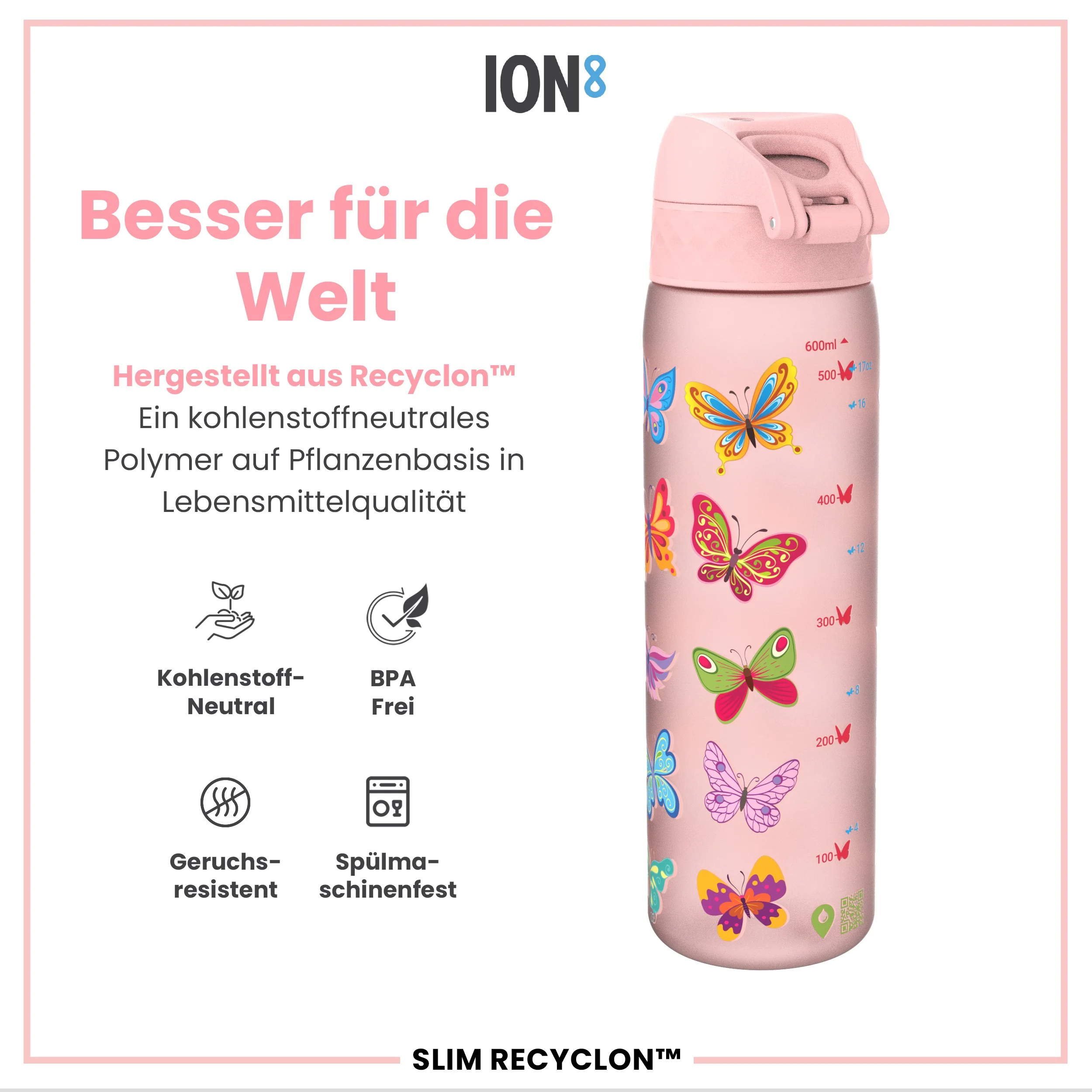 Recyclon Trinkflasche, Schmetterling, 500 ml - Image 5
