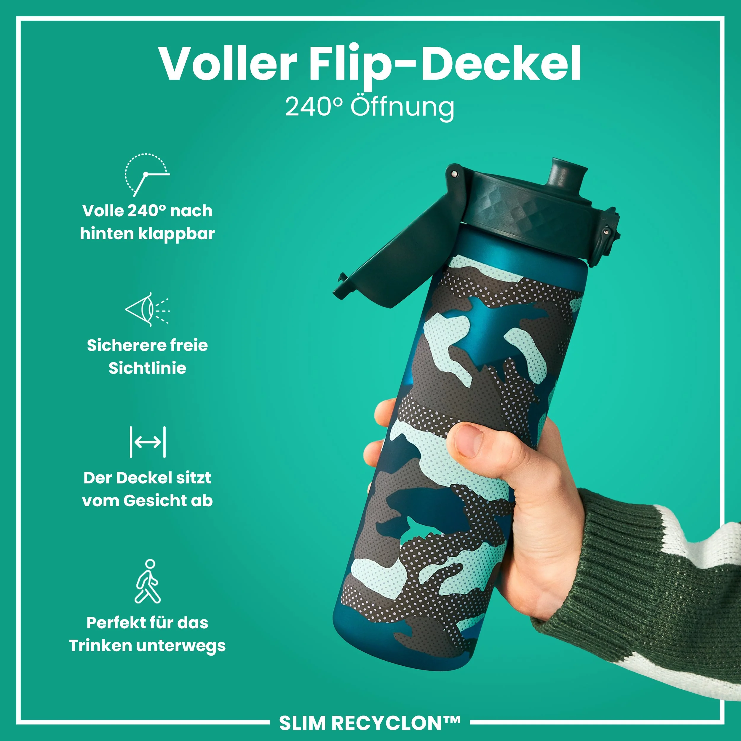 Recyclon Trinkflasche, Tarnmuster, 500 ml - Image 4