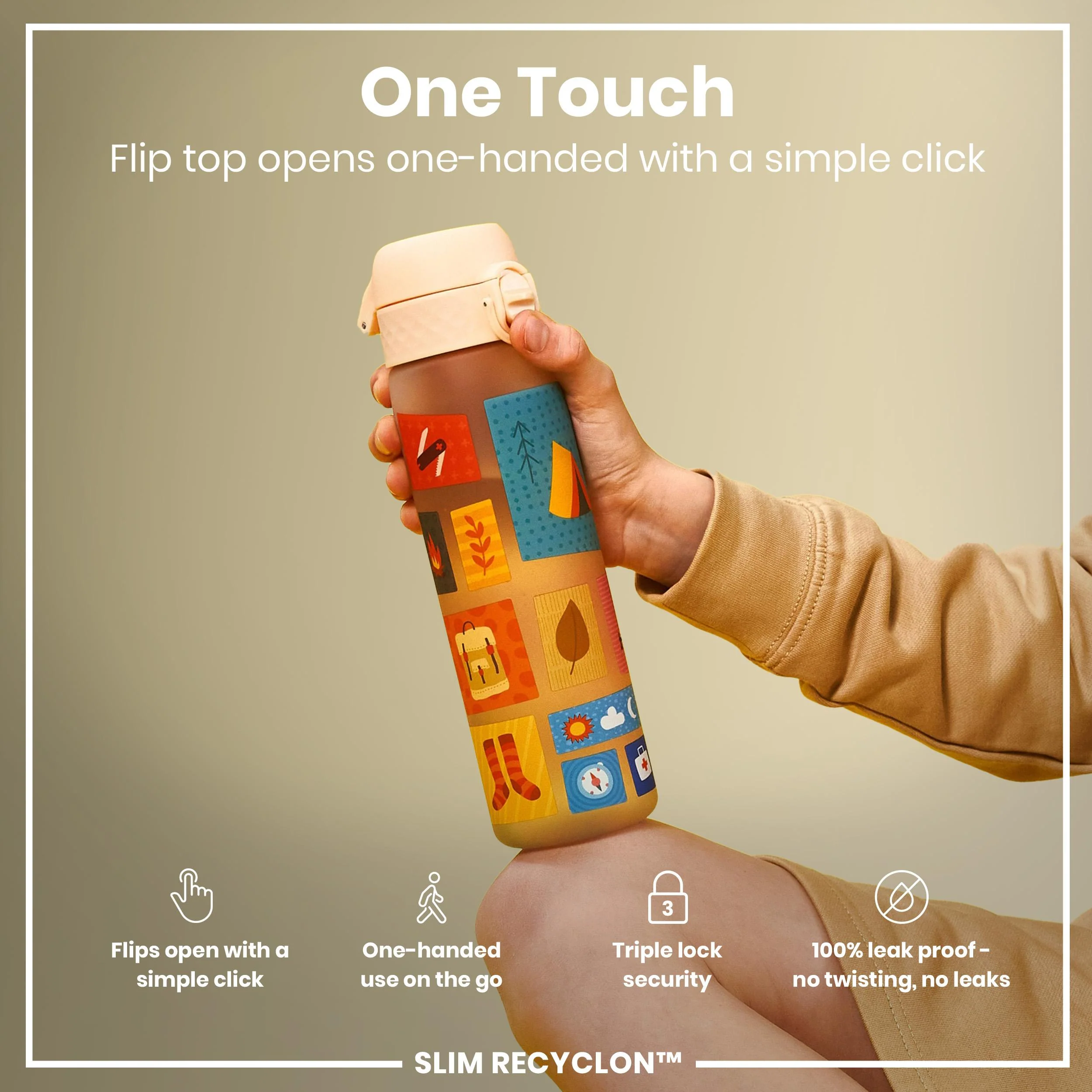 Recyclon Trinkflasche, Camping-Design, 500 ml - Image 3