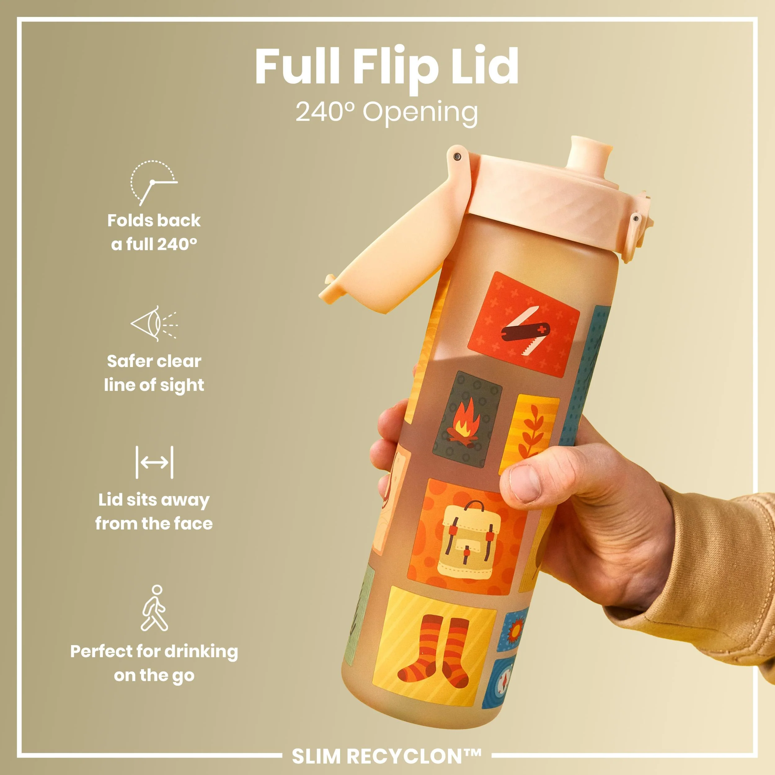 Recyclon Trinkflasche, Camping-Design, 500 ml - Image 4