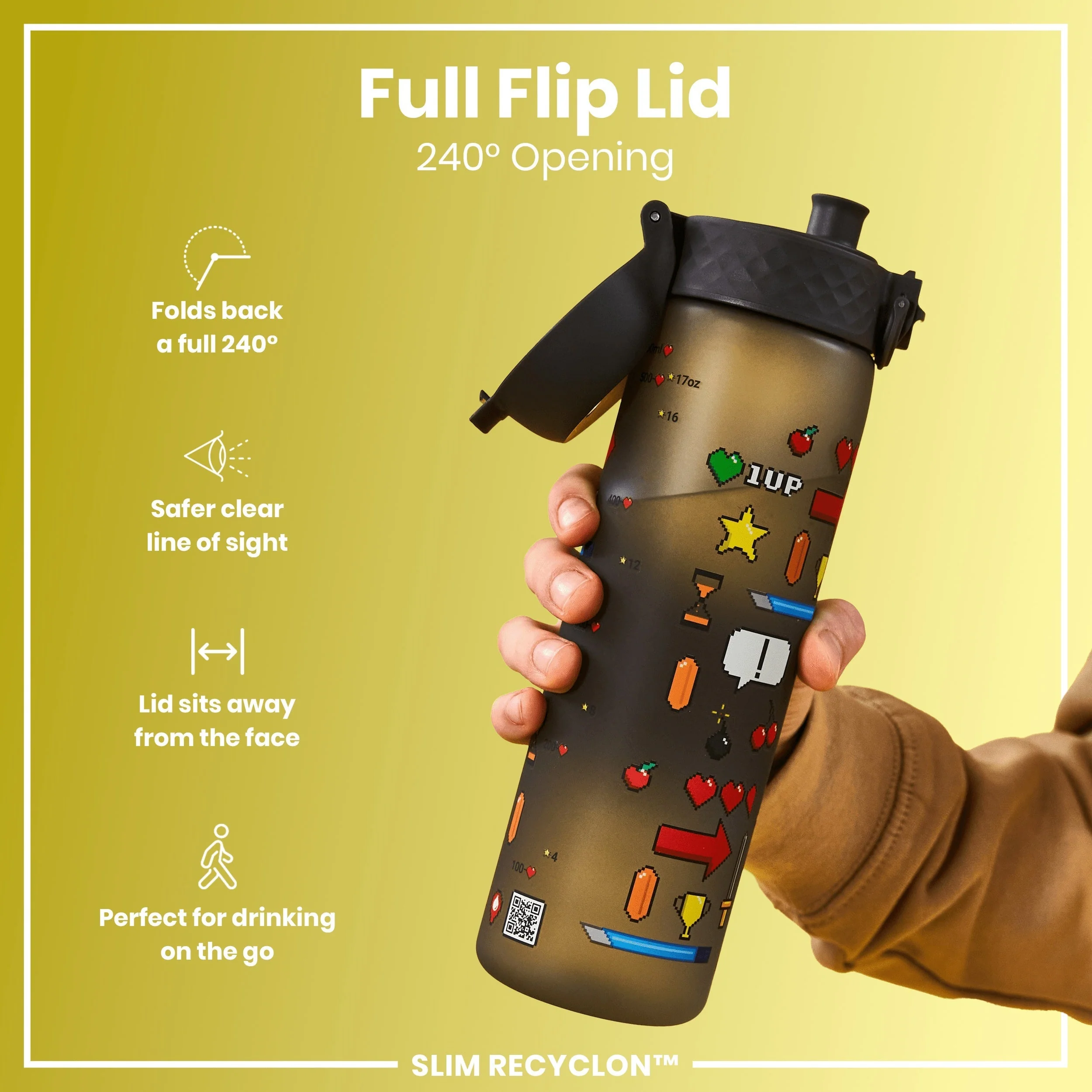 Recyclon Trinkflasche, Gamer-Design, 500 ml - Image 4