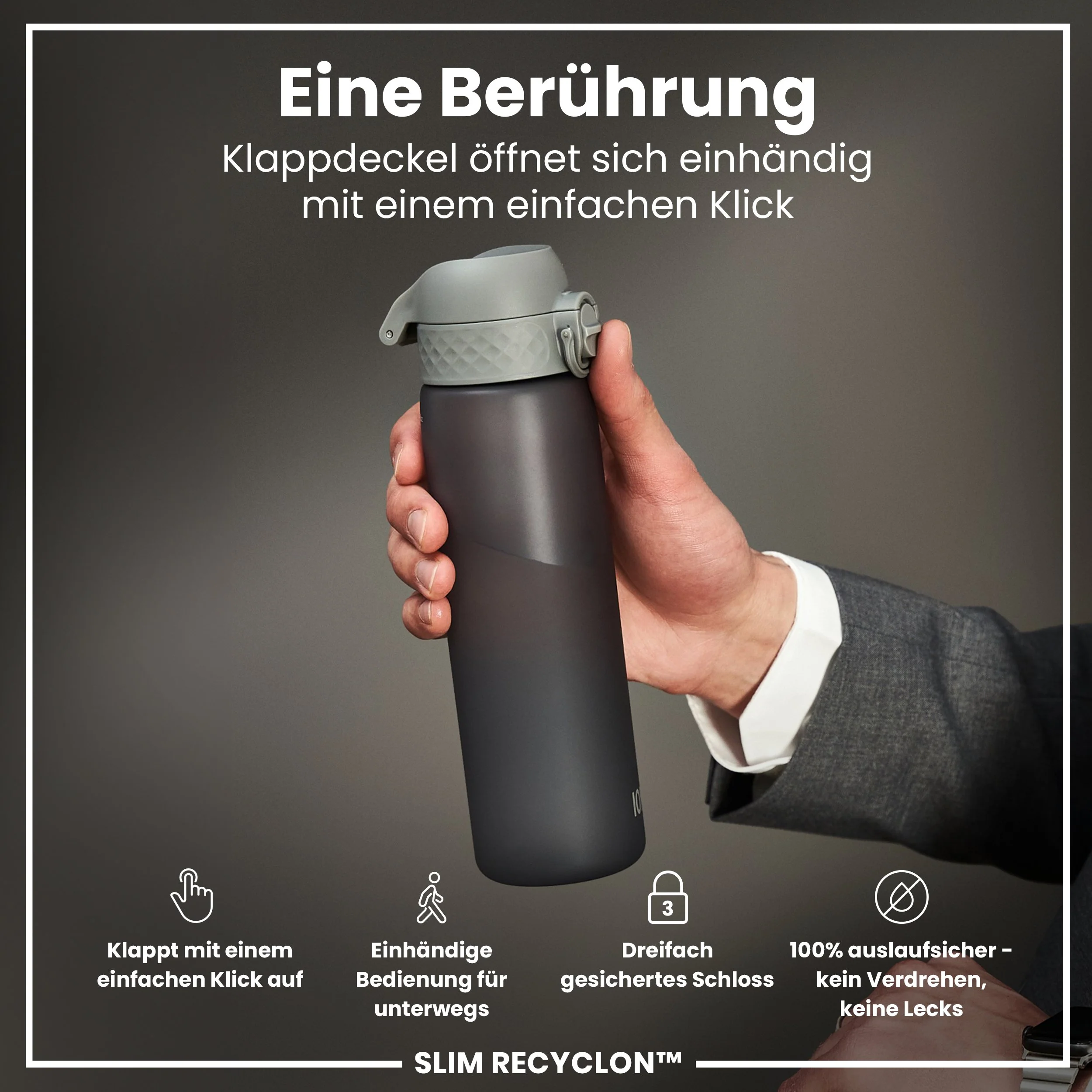 Recyclon Trinkflasche, Grau, 500 ml - Image 3