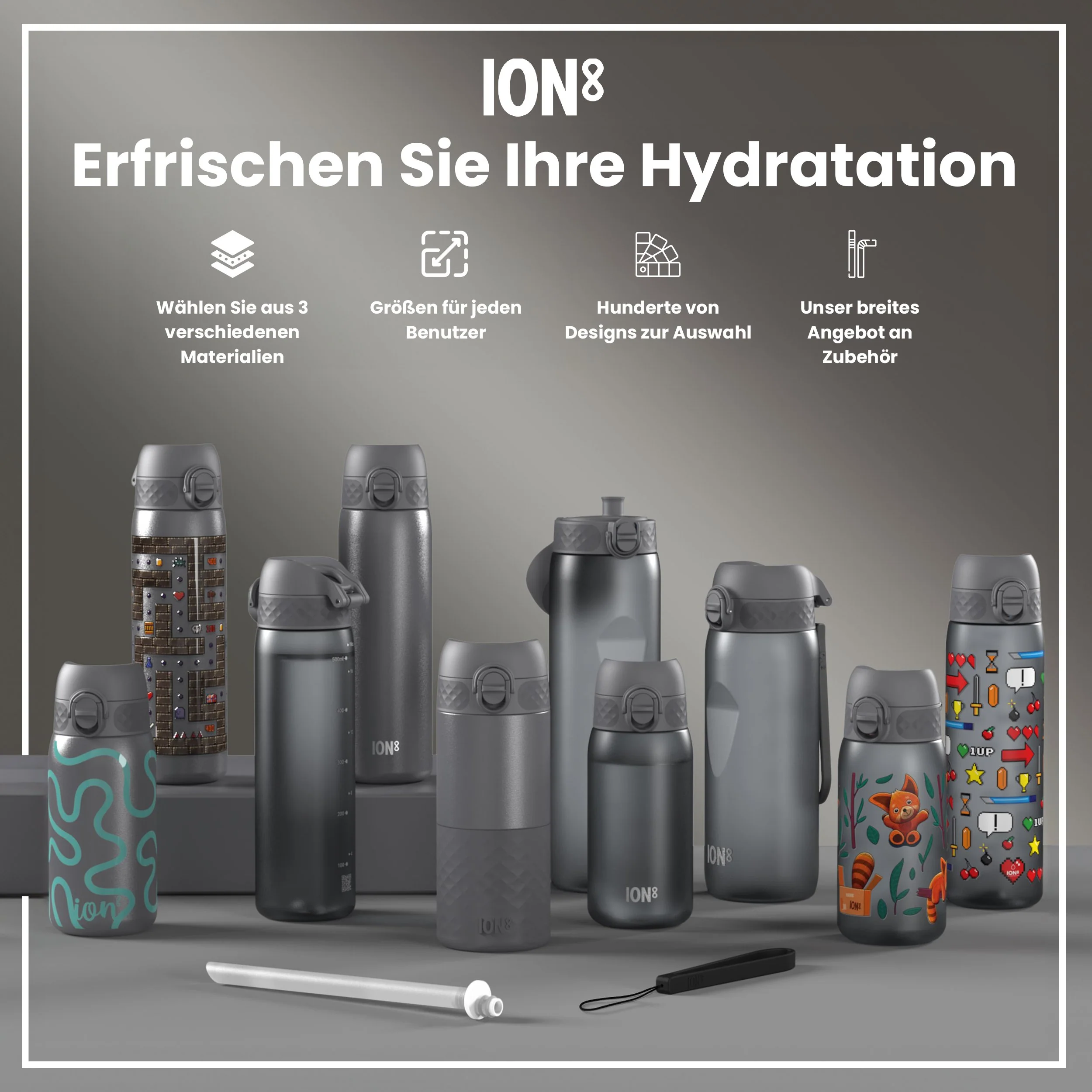 Recyclon Trinkflasche, Grau, 500 ml - Image 7