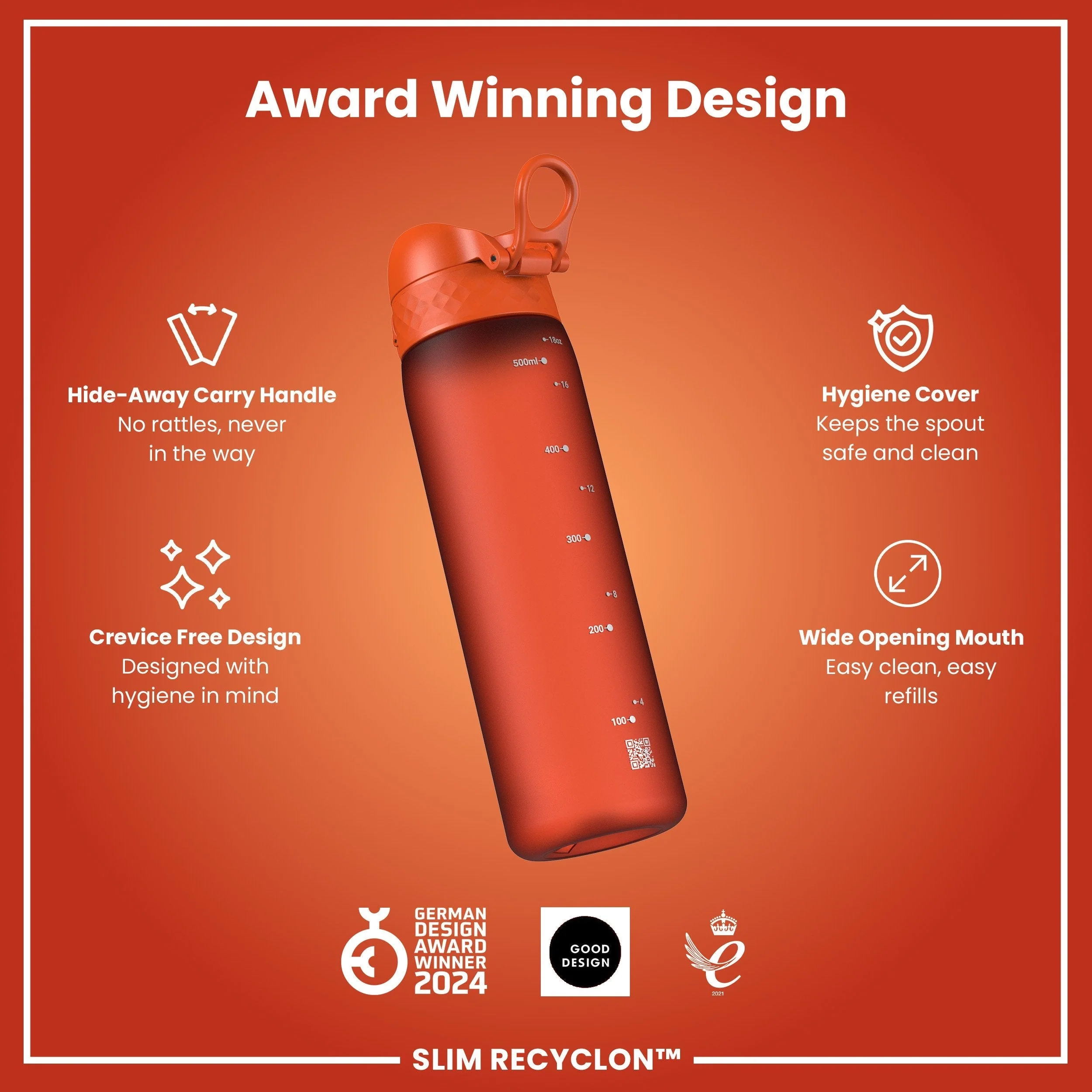 Recyclon Trinkflasche, Herzorange, 500 ml - Image 6