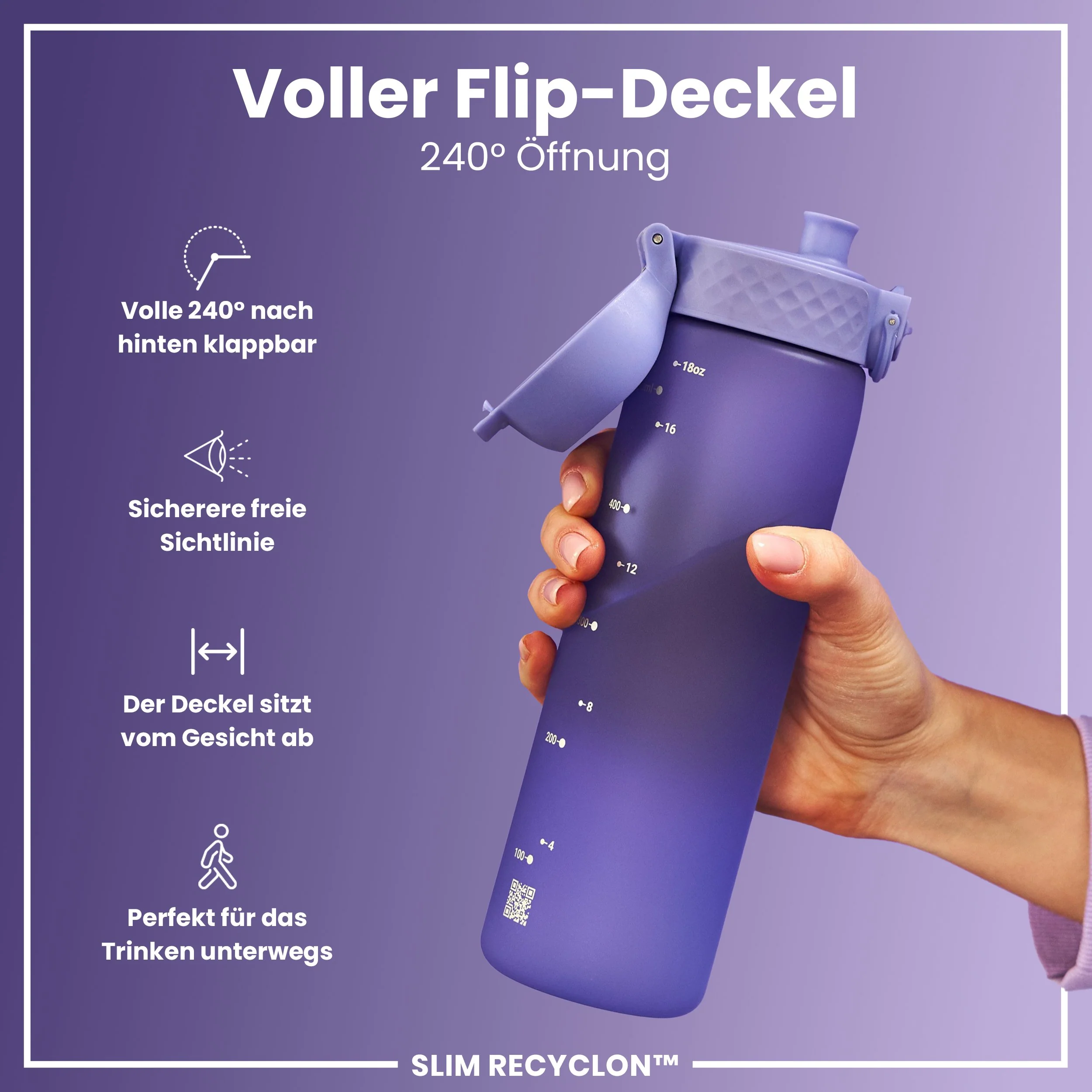 Recyclon Trinkflasche, Helllila, 500 ml - Image 4