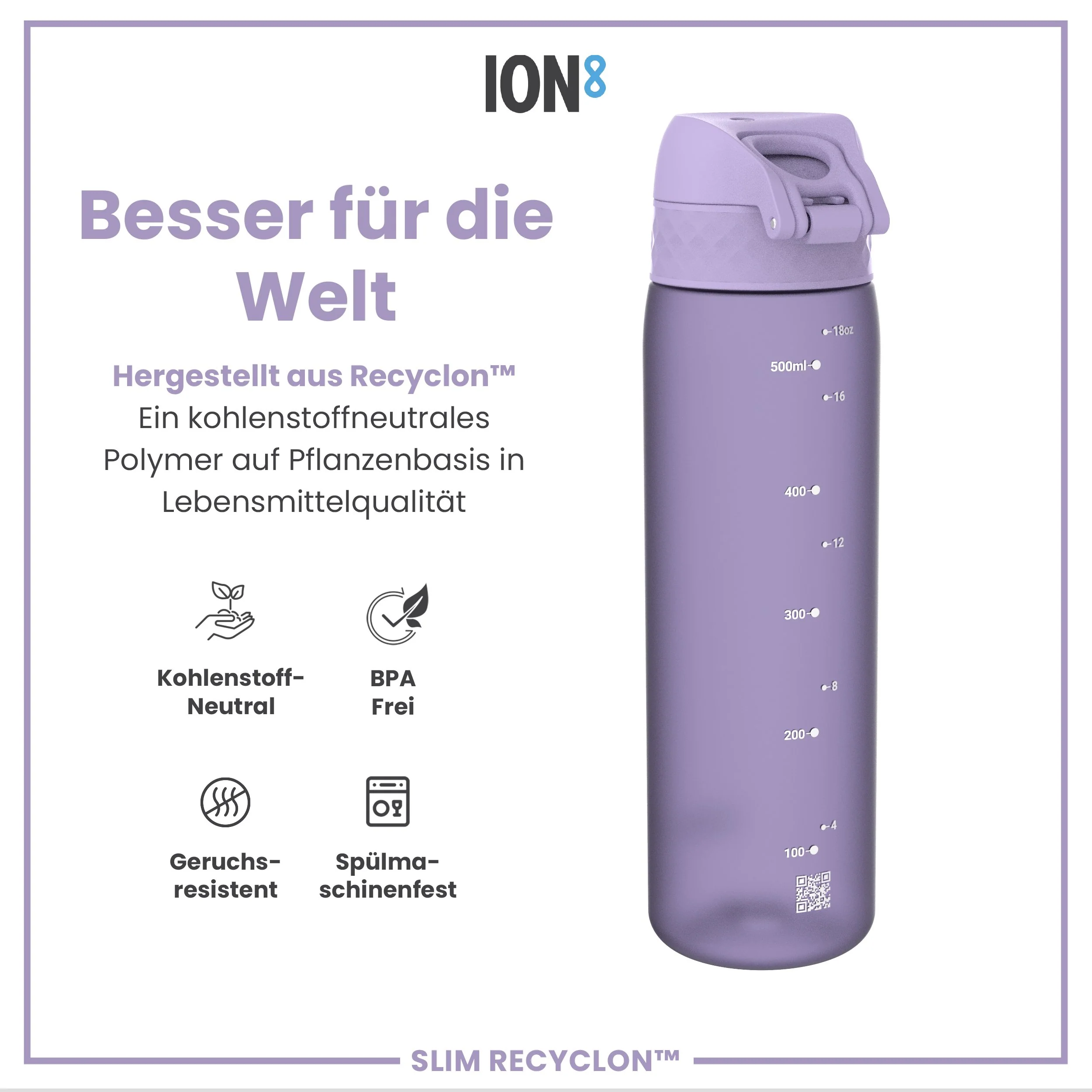 Recyclon Trinkflasche, Helllila, 500 ml - Image 5