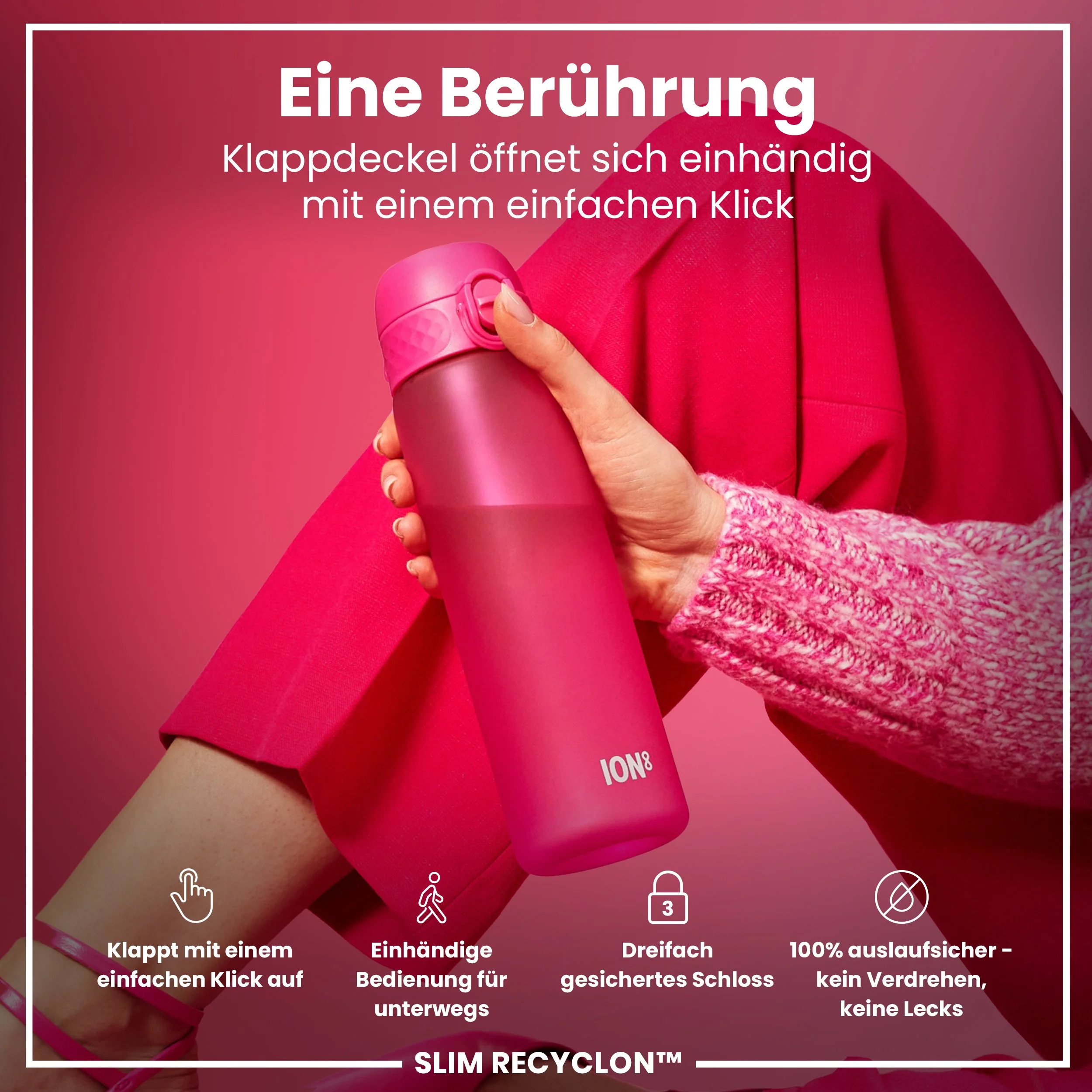 Recyclon Trinkflasche, Rosa, 500 ml - Image 3
