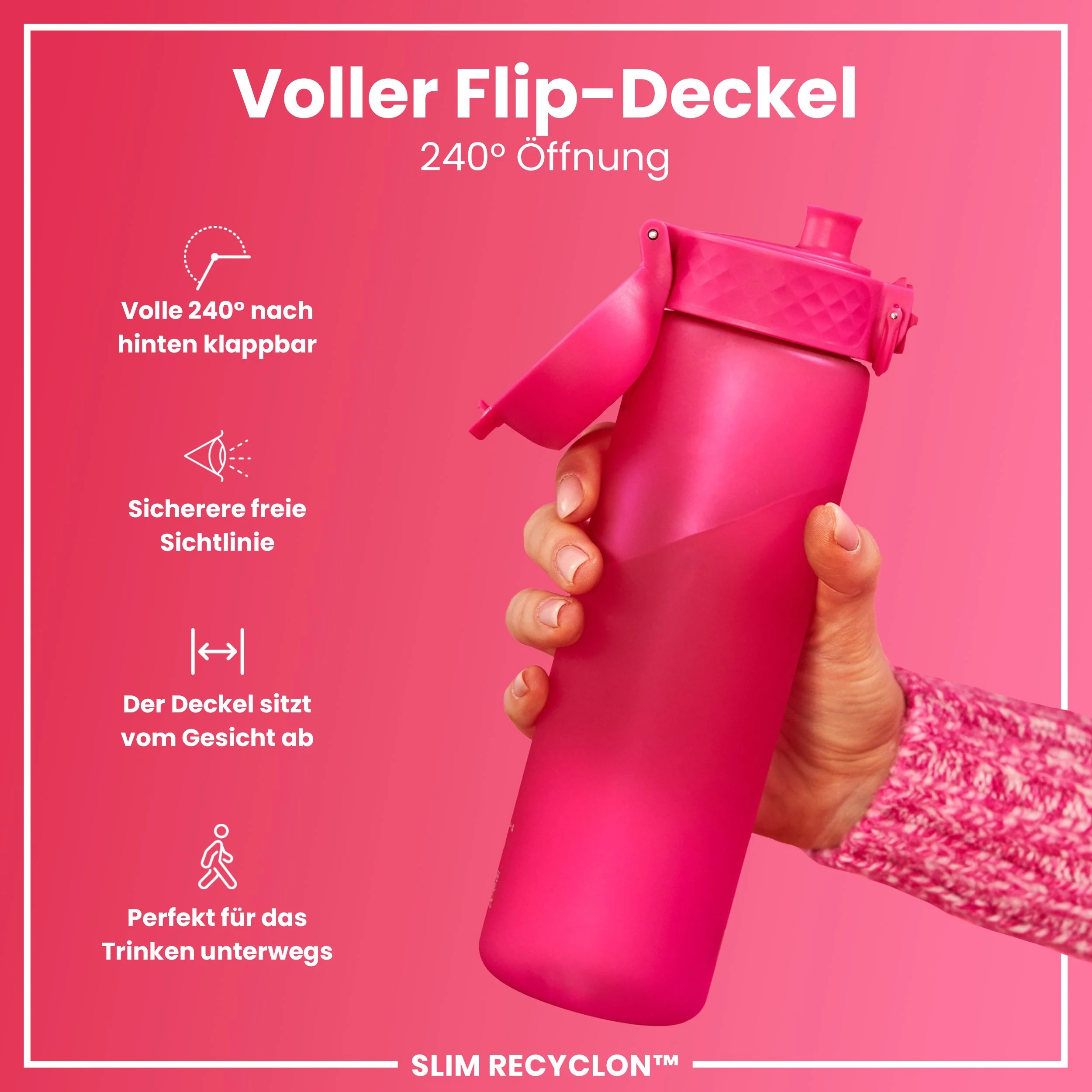 Recyclon Trinkflasche, Rosa, 500 ml - Image 4