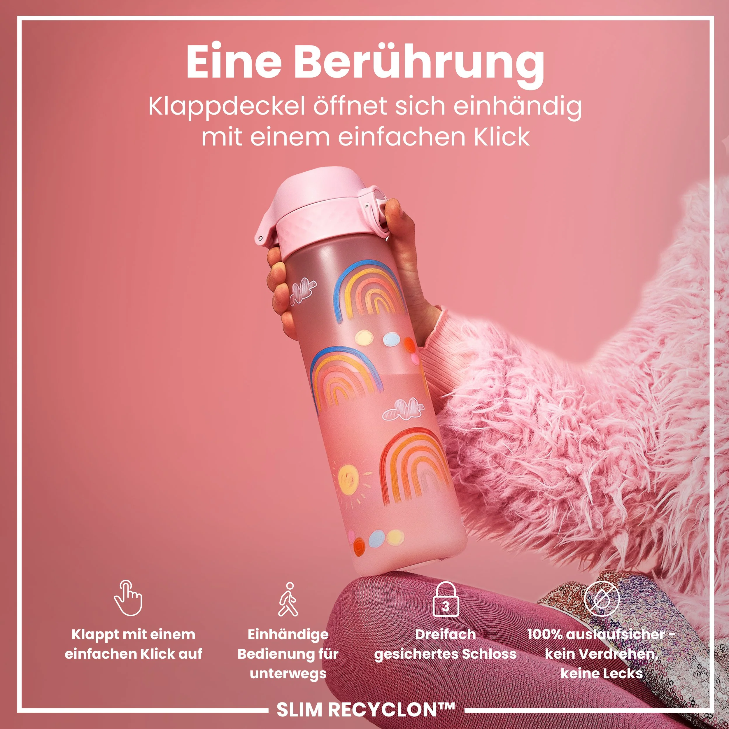 Recyclon Trinkflasche, Regenbšgen, 500 ml - Image 3