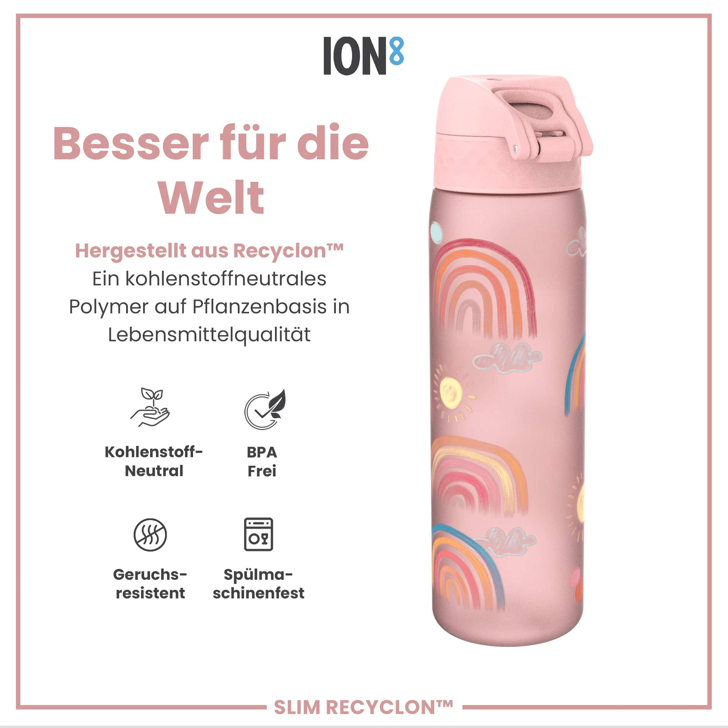 Recyclon Trinkflasche, Regenbšgen, 500 ml - Image 5