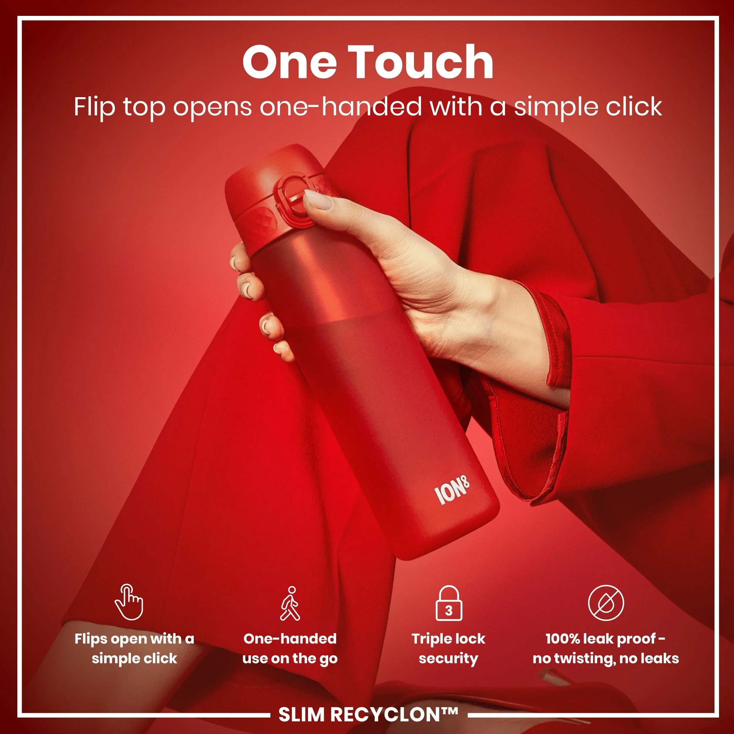 Recyclon Trinkflasche, Rot, 500 ml - Image 3