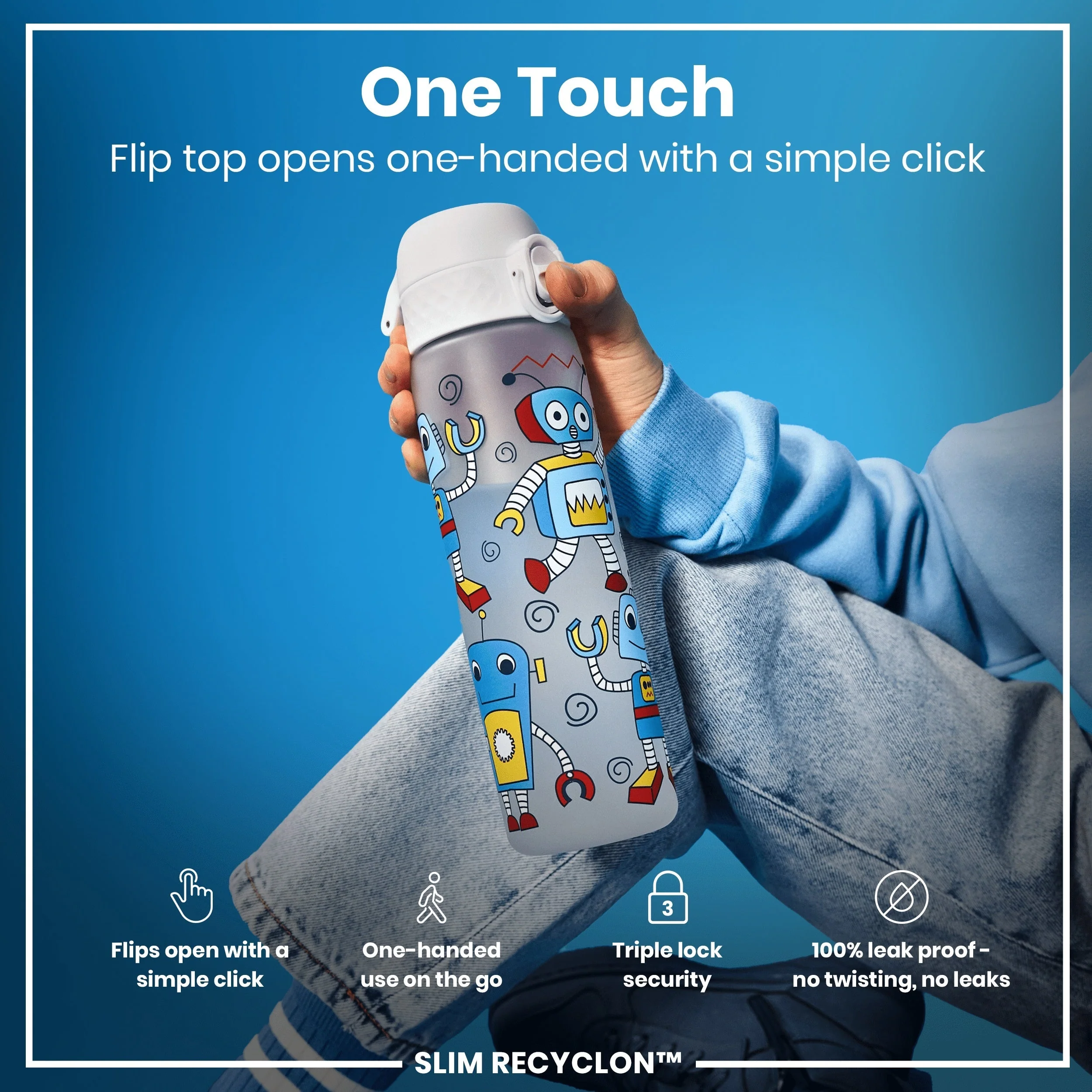 Recyclon Trinkflasche, Roboter-Design, 500 ml - Image 3