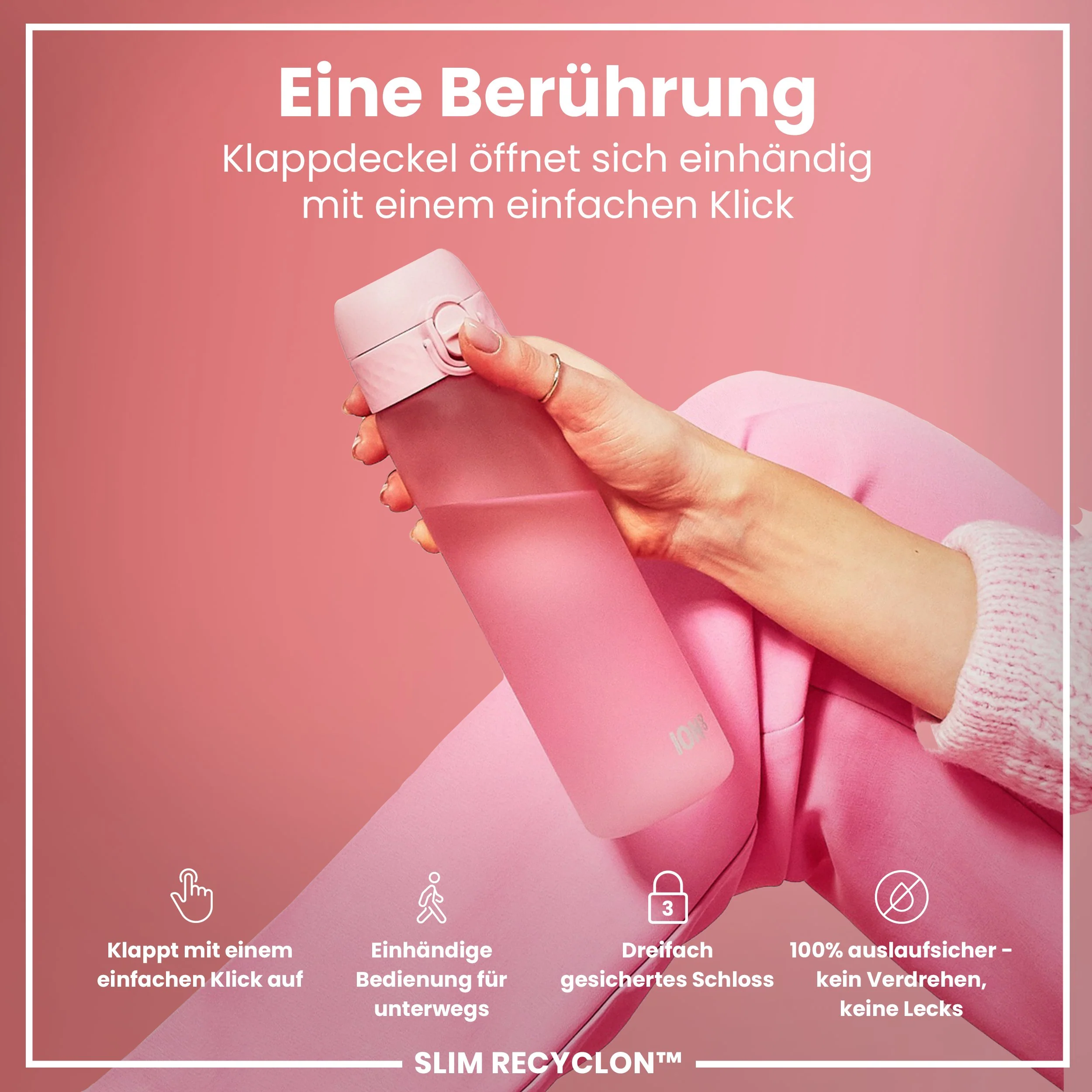 Recyclon Trinkflasche, Rosenquarz, 500 ml - Image 3