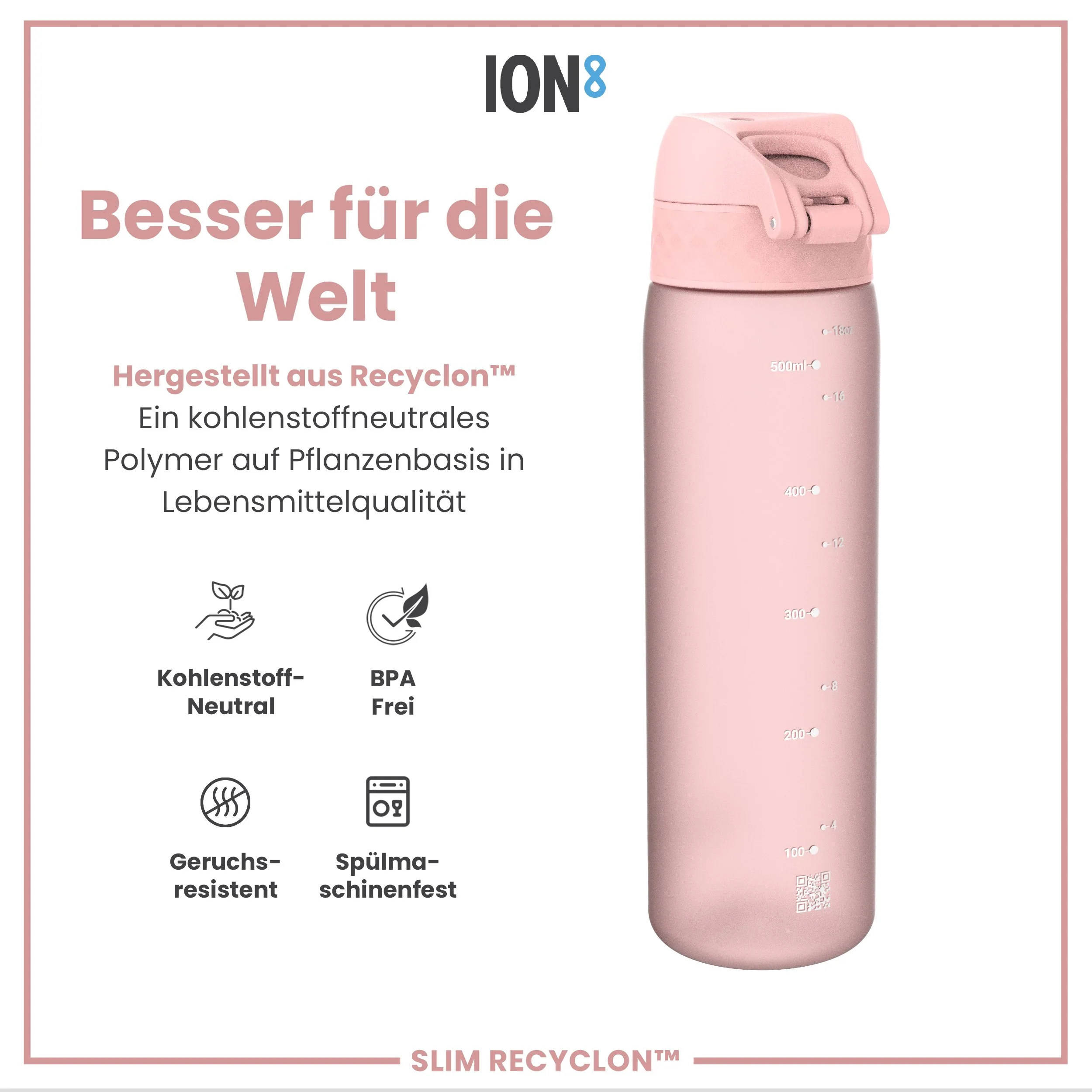 Recyclon Trinkflasche, Rosenquarz, 500 ml - Image 5