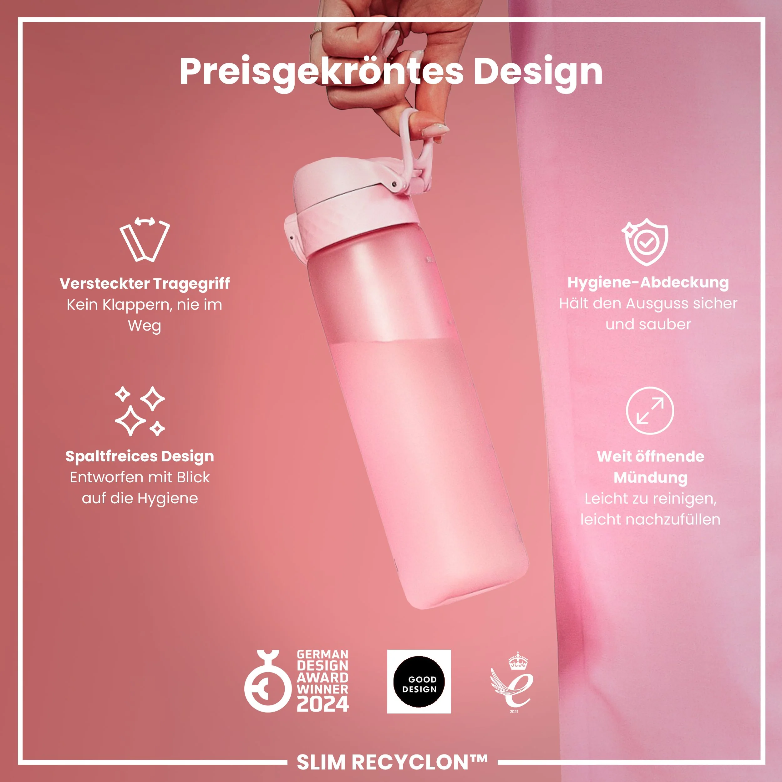 Recyclon Trinkflasche, Rosenquarz, 500 ml - Image 6