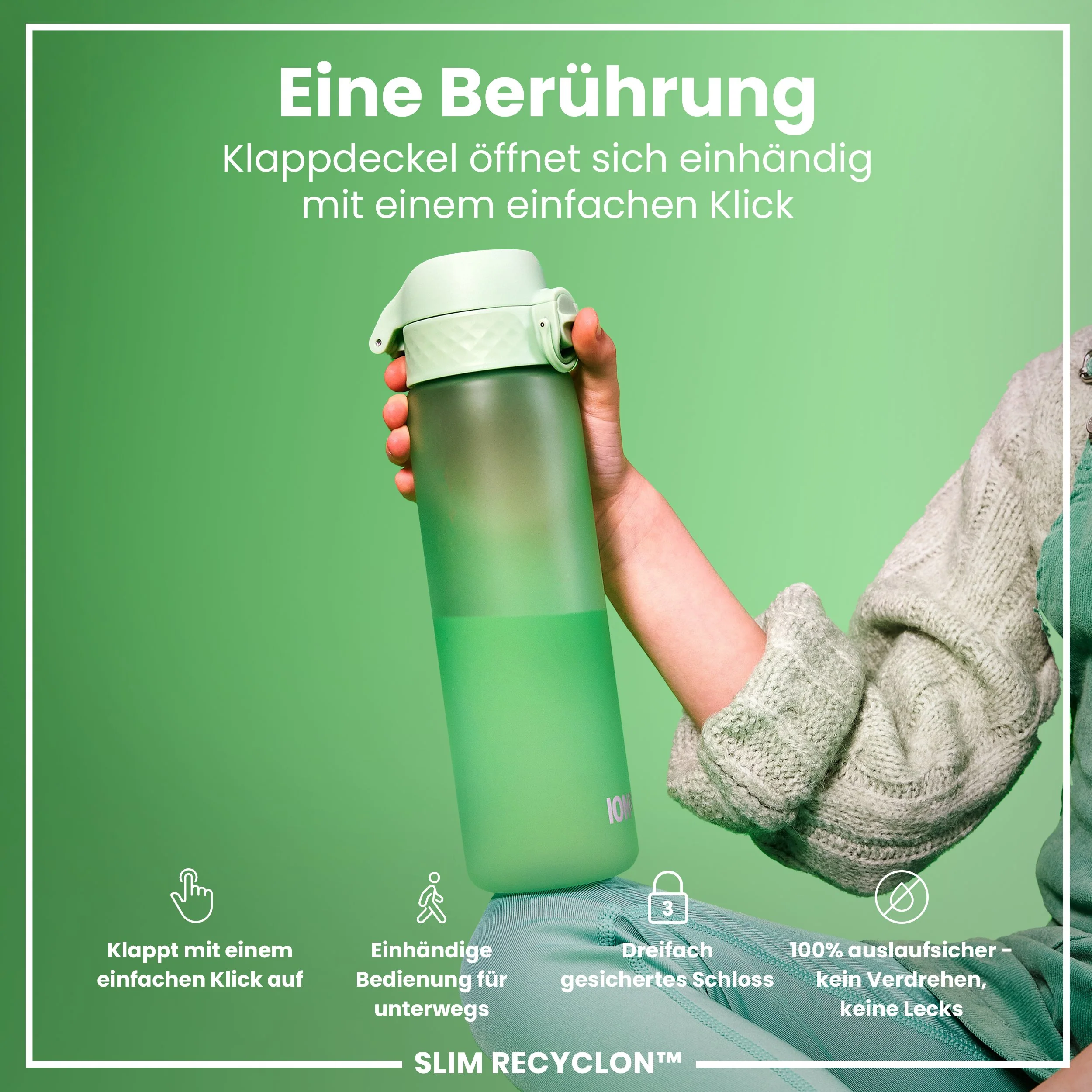 Recyclon Trinkflasche, Surfgrün, 500 ml - Image 3