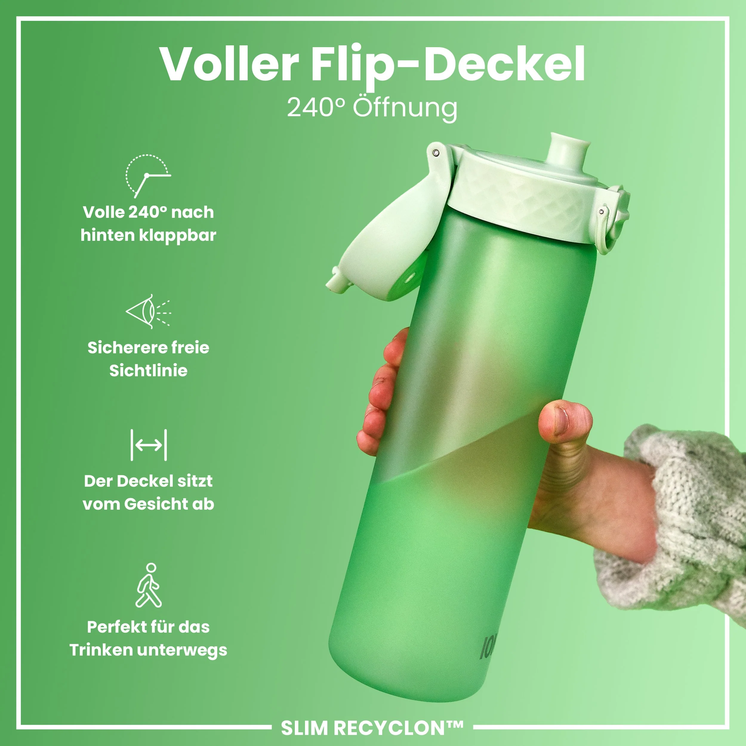 Recyclon Trinkflasche, Surfgrün, 500 ml - Image 4