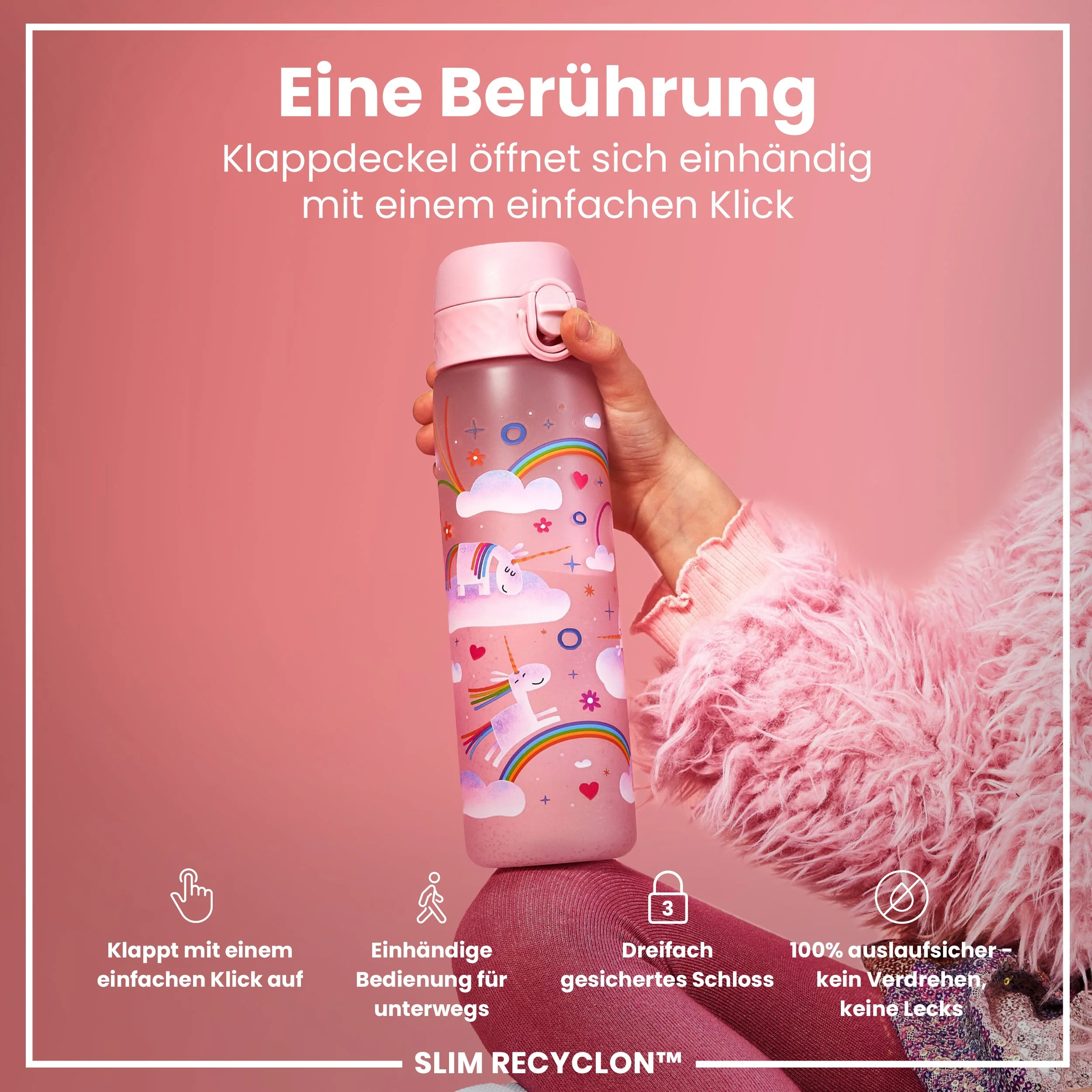 Recyclon Trinkflasche, Einhorn-Regenbogen, 500 ml - Image 3