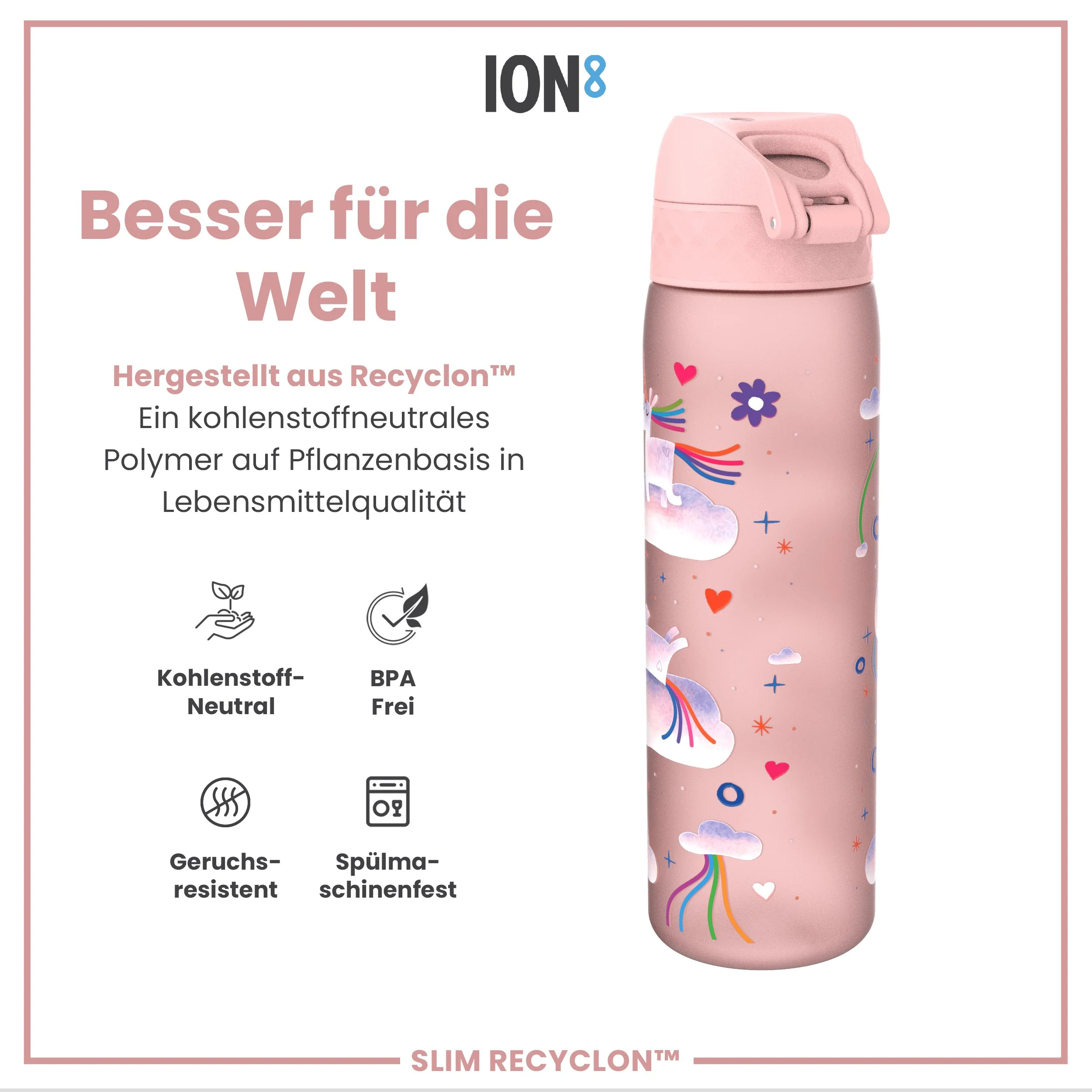 Recyclon Trinkflasche, Einhorn-Regenbogen, 500 ml - Image 5