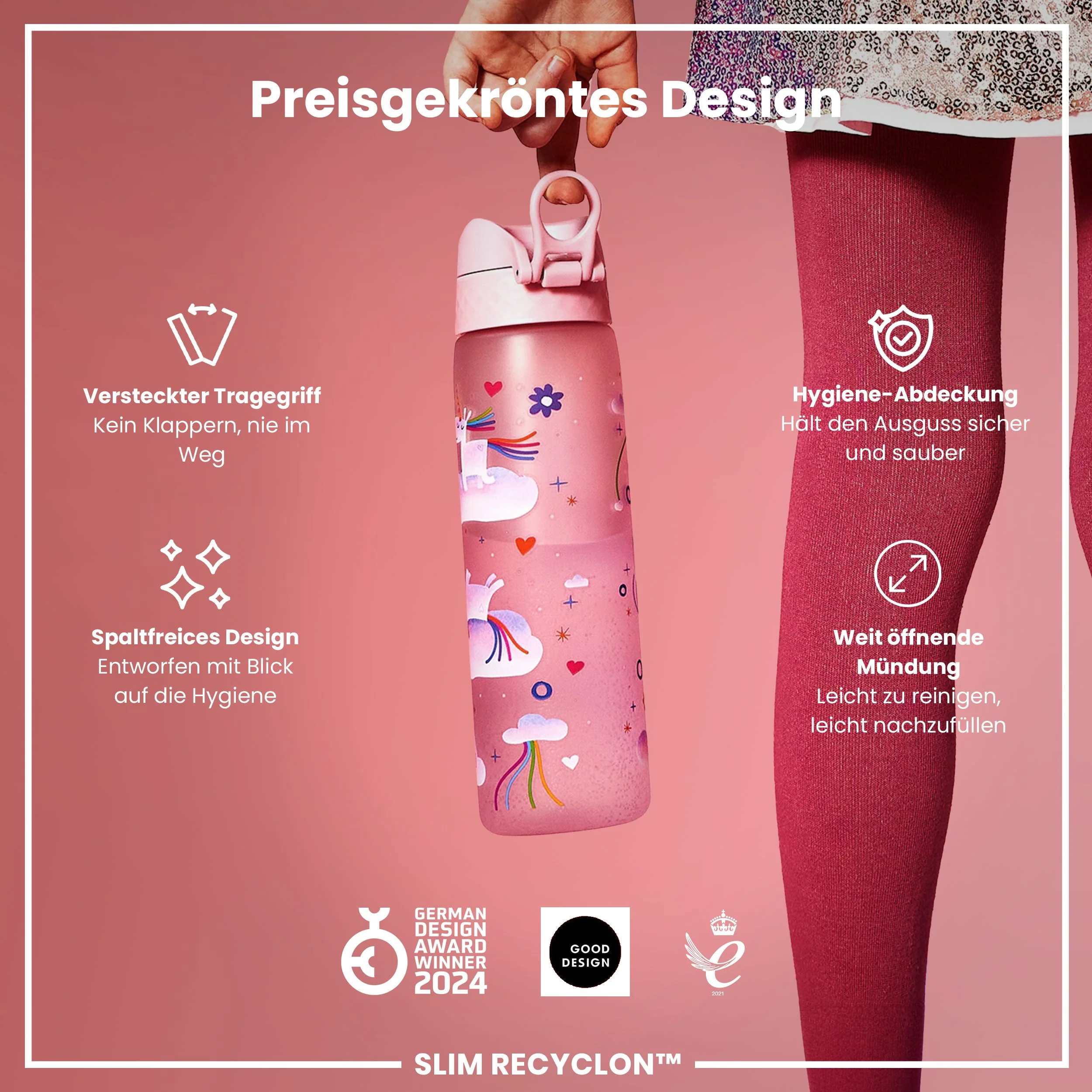 Recyclon Trinkflasche, Einhorn-Regenbogen, 500 ml - Image 6
