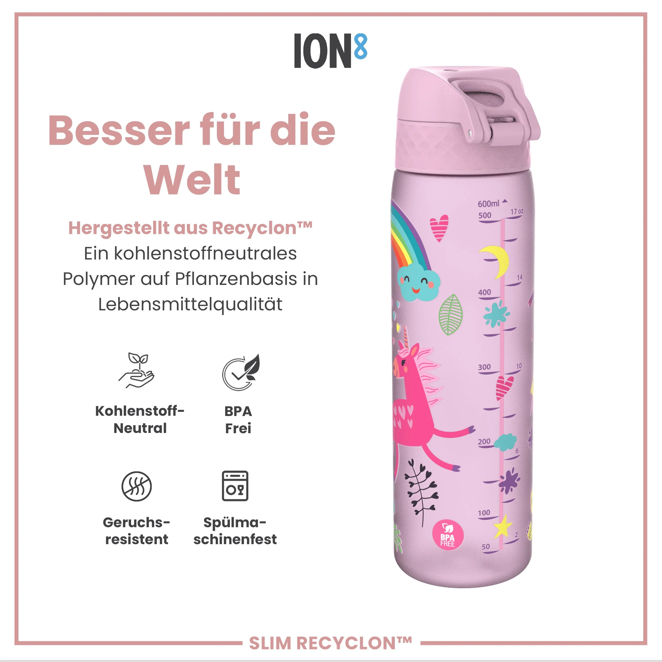 Recyclon Trinkflasche, Einhörner, 500 ml - Image 5