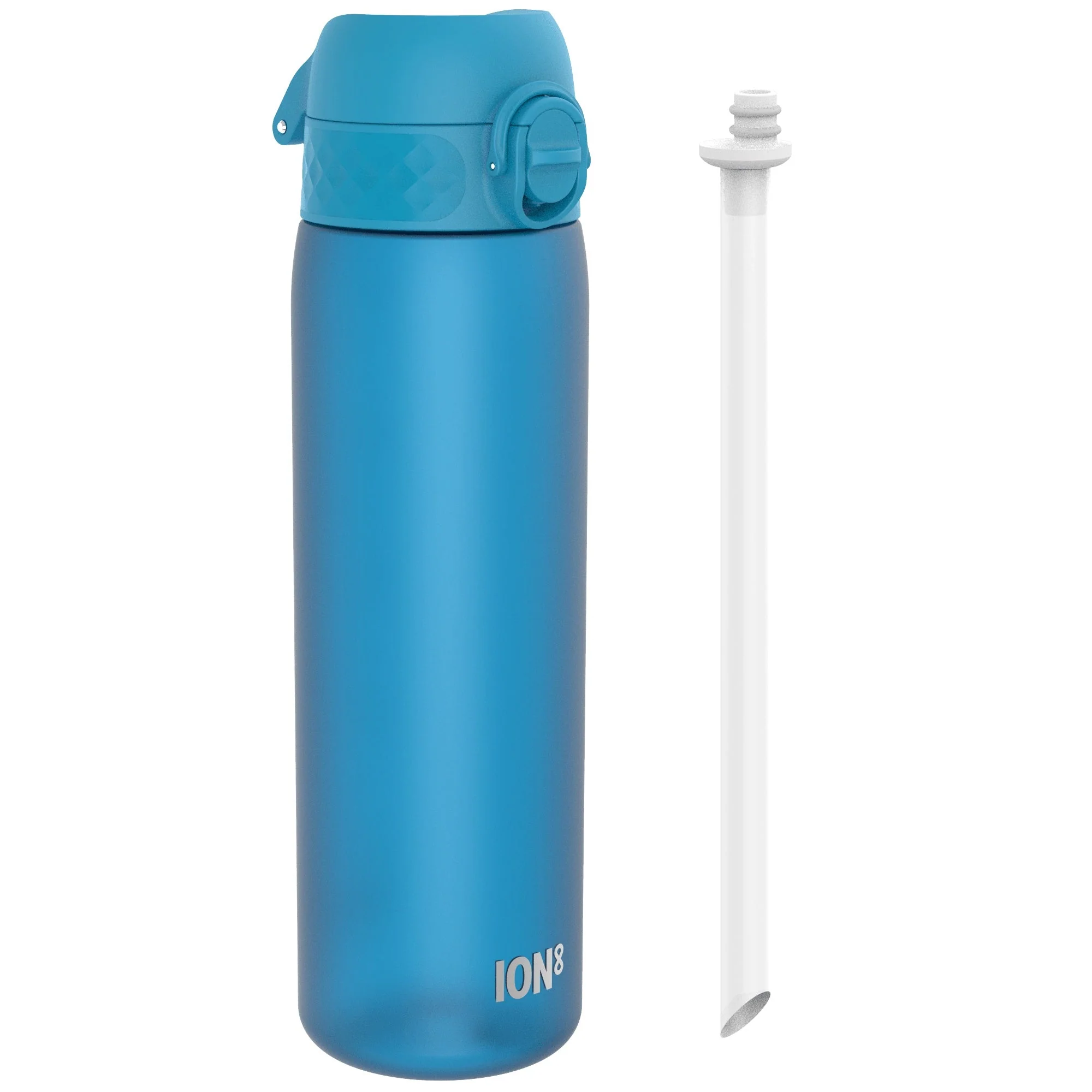 Recyclon Trinkflasche mit Strohhalm, Blau, 500 ml