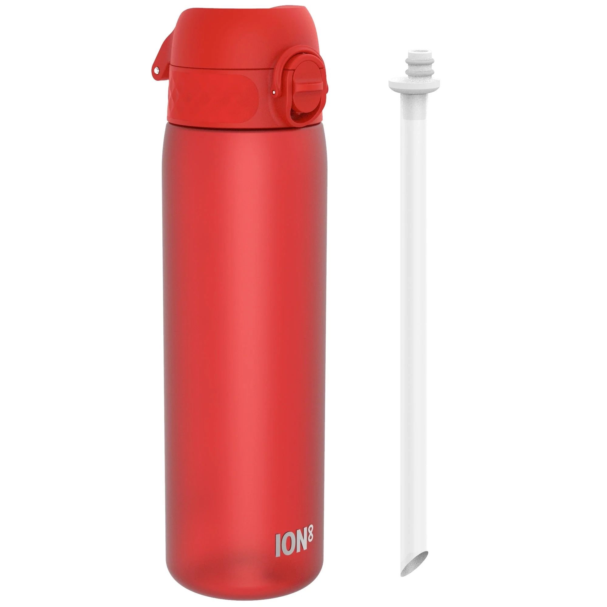 Recyclon Trinkflasche mit Strohhalm, Rot, 500 ml