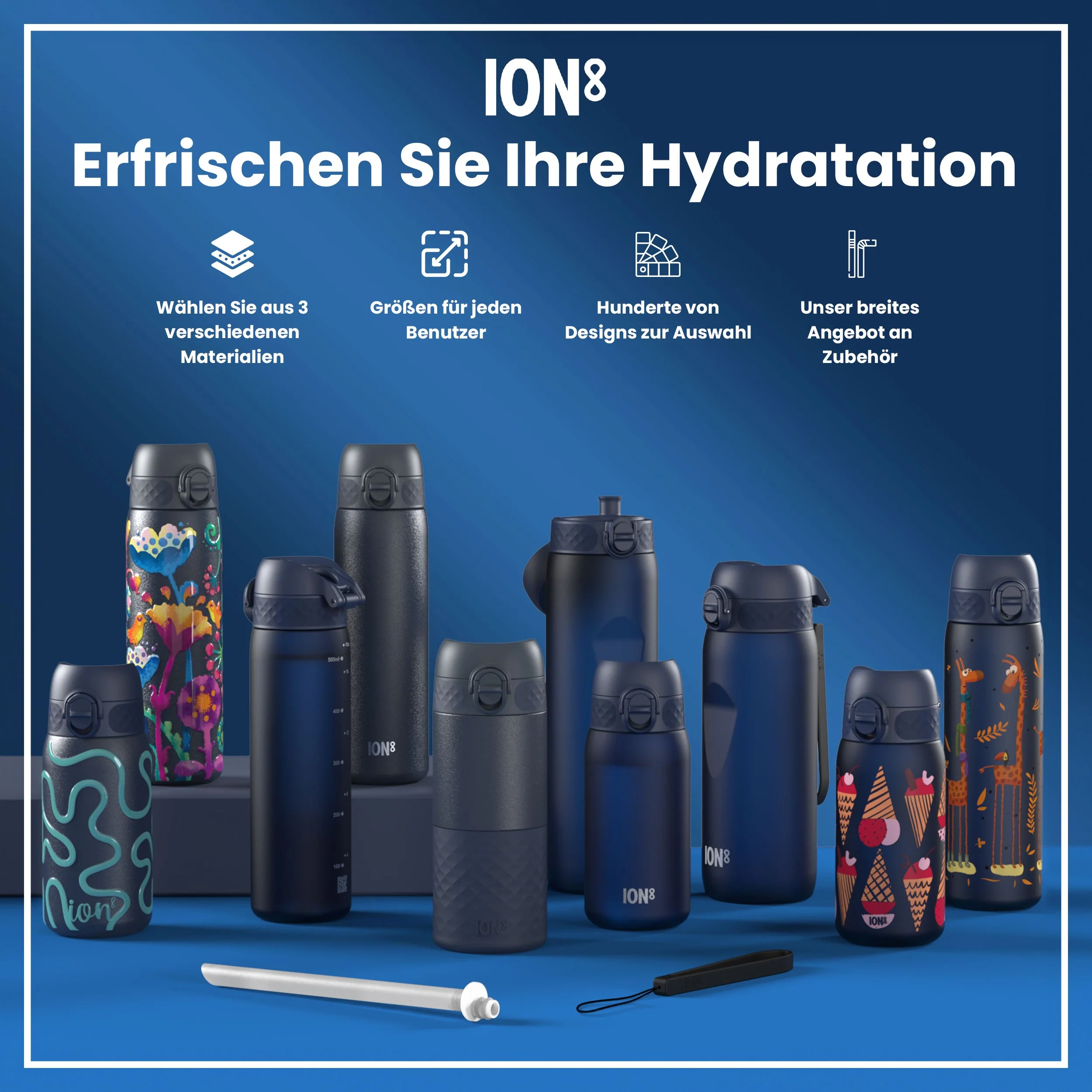 Leichte Edelstahl-Trinkflasche, Aschemarine, 600 ml - Image 7