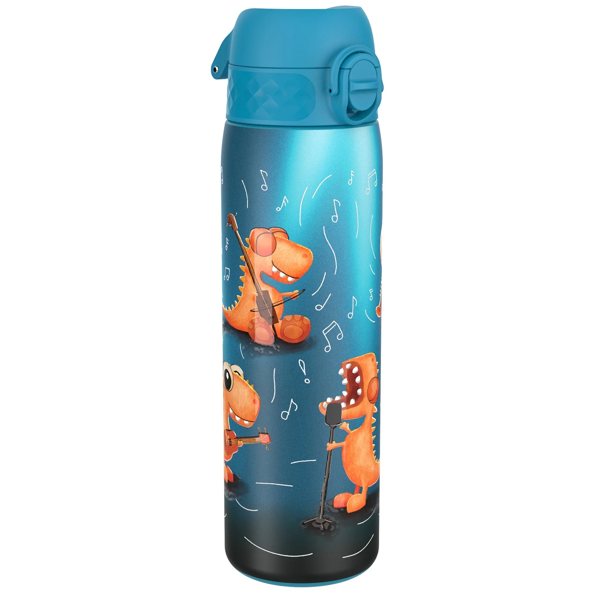 Leichte Edelstahl-Trinkflasche, Dino Band, 600 ml