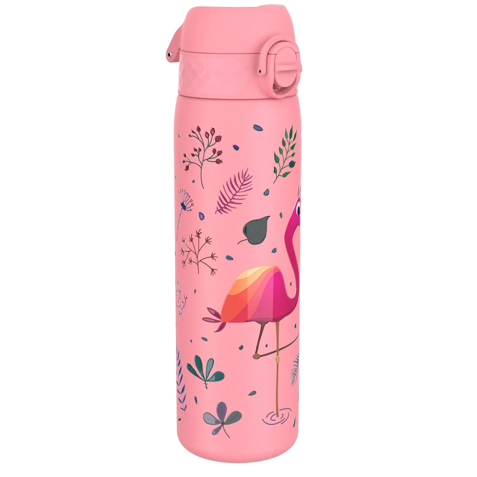 Leichte Edelstahl-Trinkflasche, Flamingo, 600 ml