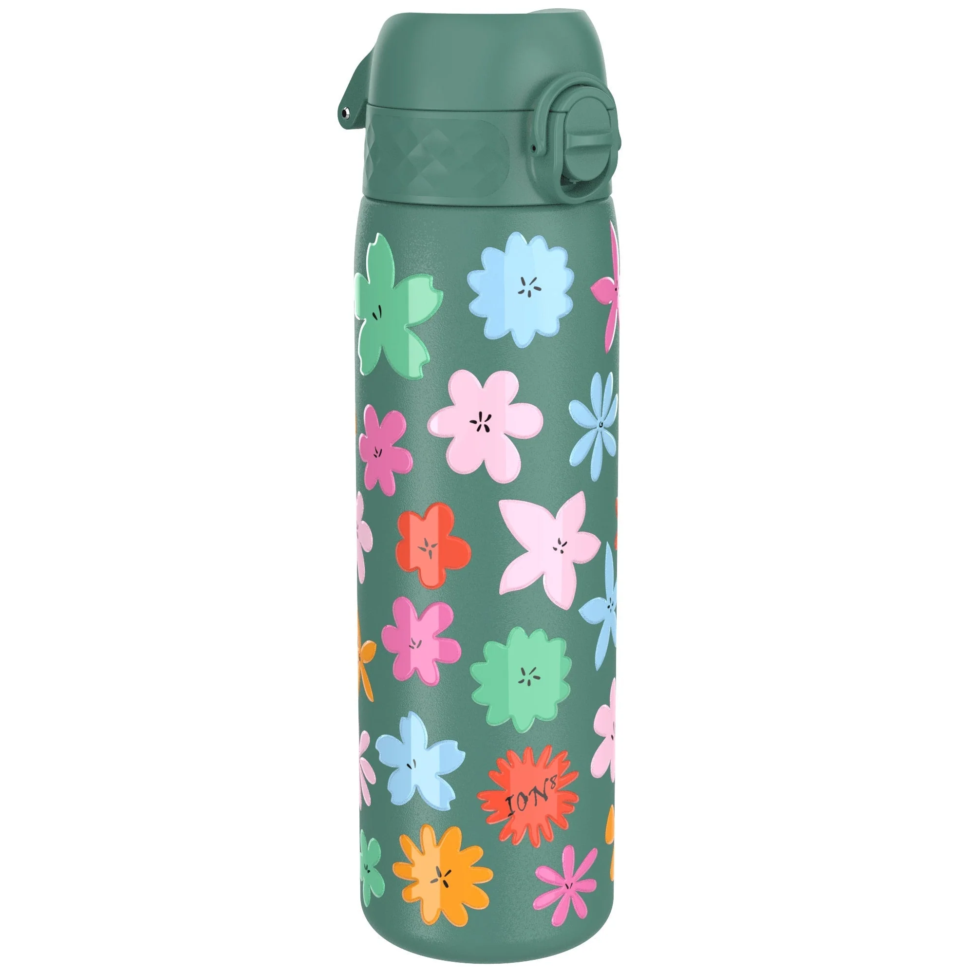 Leichte Edelstahl-Trinkflasche, Blumenmotiv, 600 ml