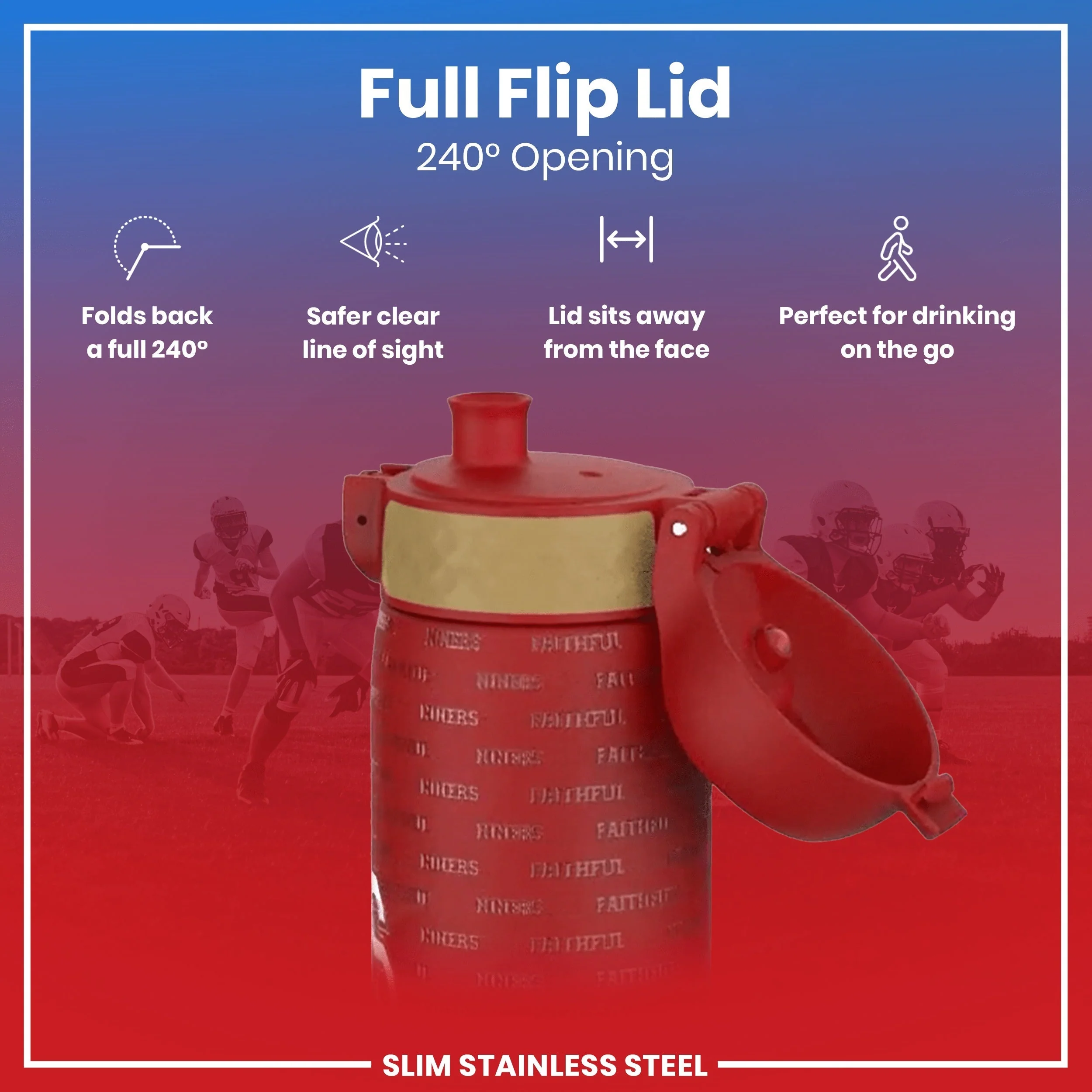 NFL x ION8, Leichte Edelstahl, San Francisco 49ers, 600 ml - Image 4