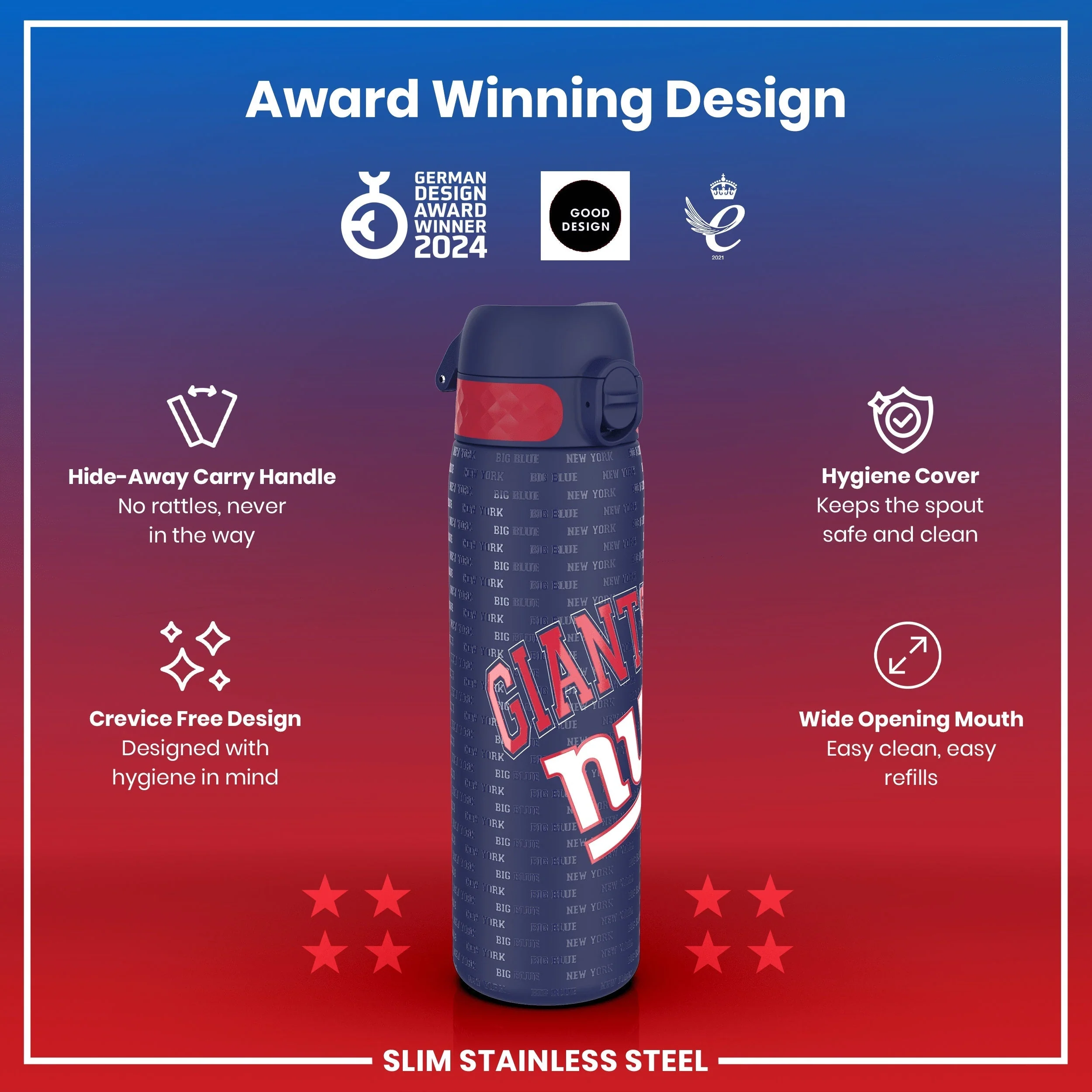 NFL x ION8, Leichte Edelstahl, New York Giants, 600 ml - Image 6
