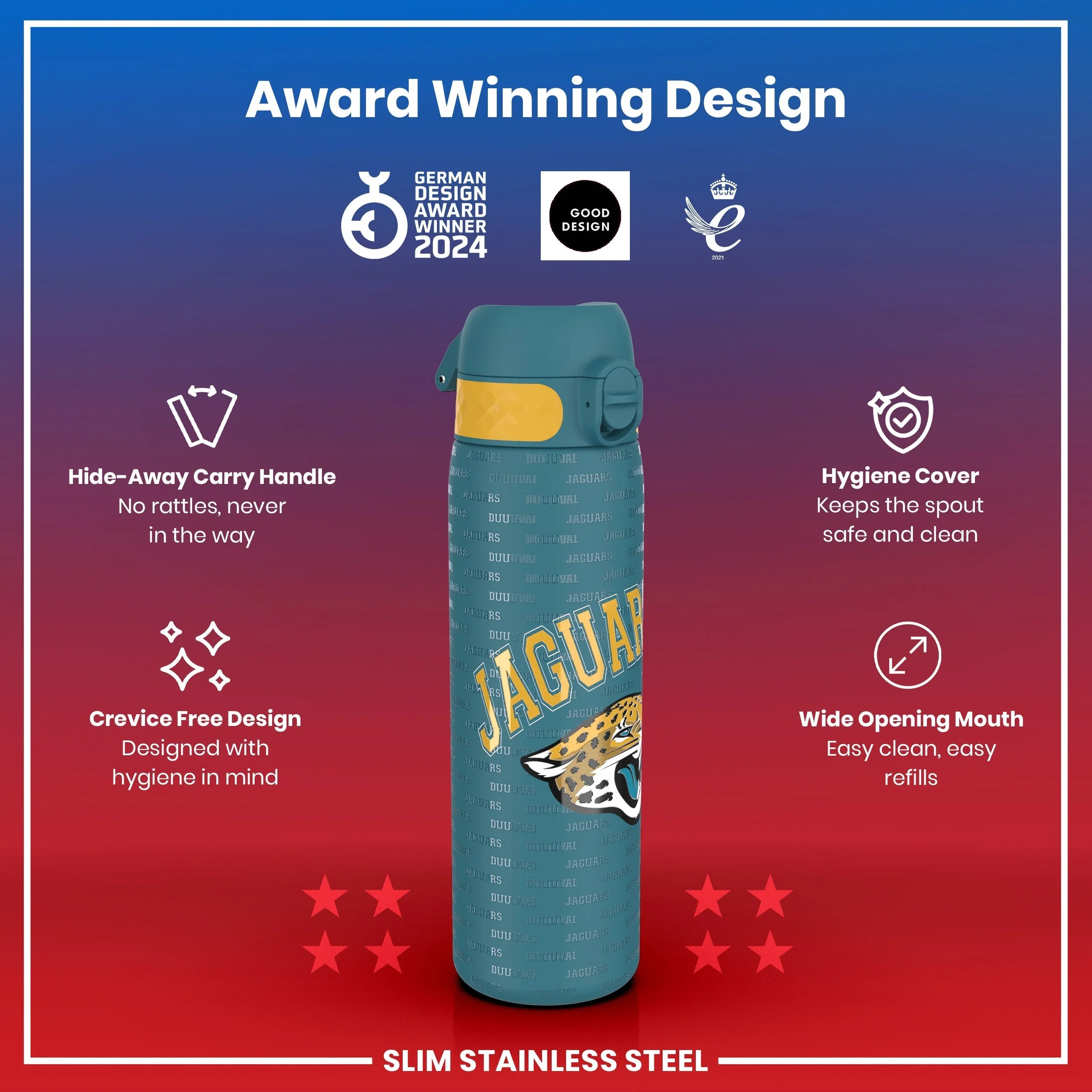 NFL x ION8, Leichte Edelstahl, Jacksonville Jaguars, 600 ml - Image 6