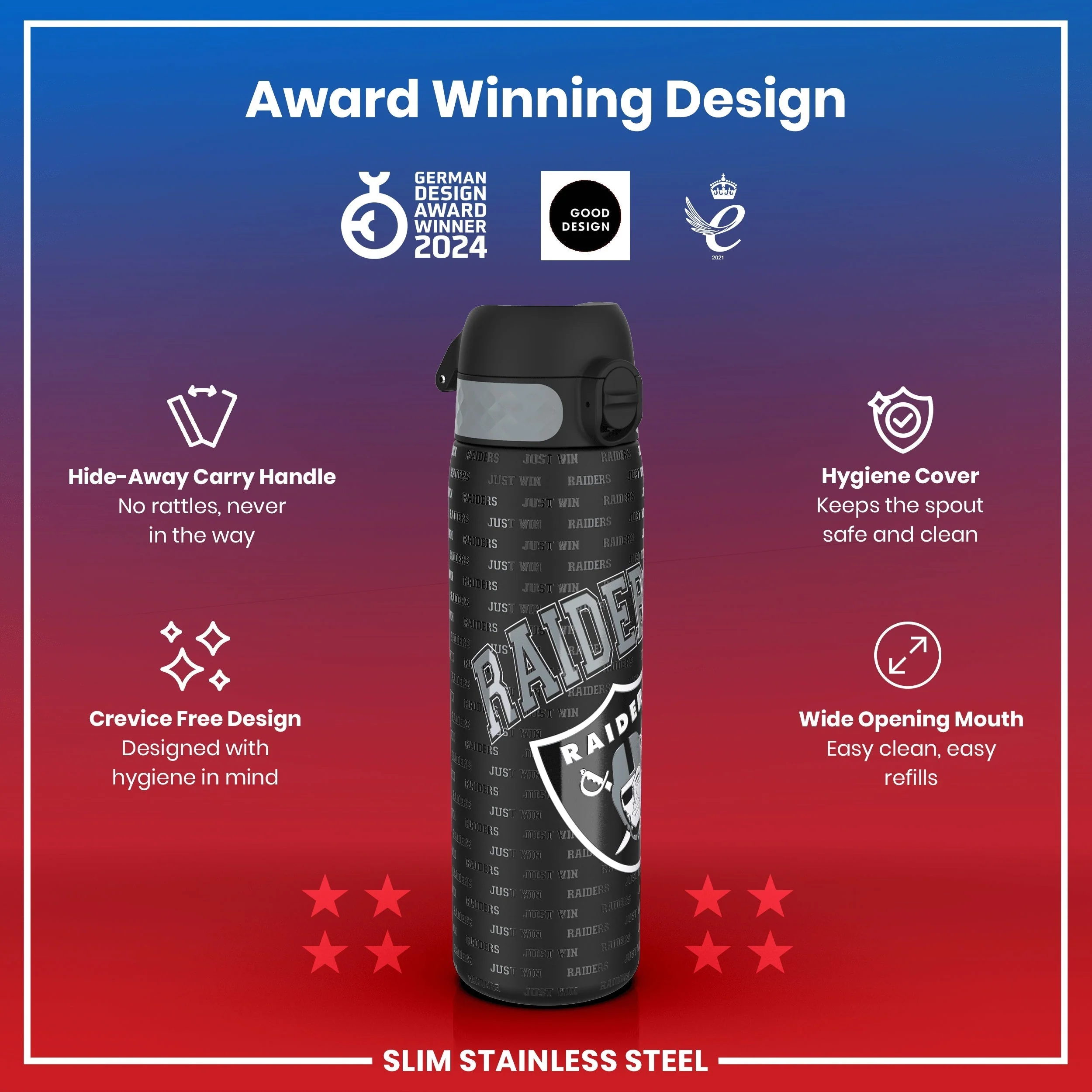 NFL x ION8, Leichte Edelstahl, Las Vegas Raiders, 600 ml - Image 6