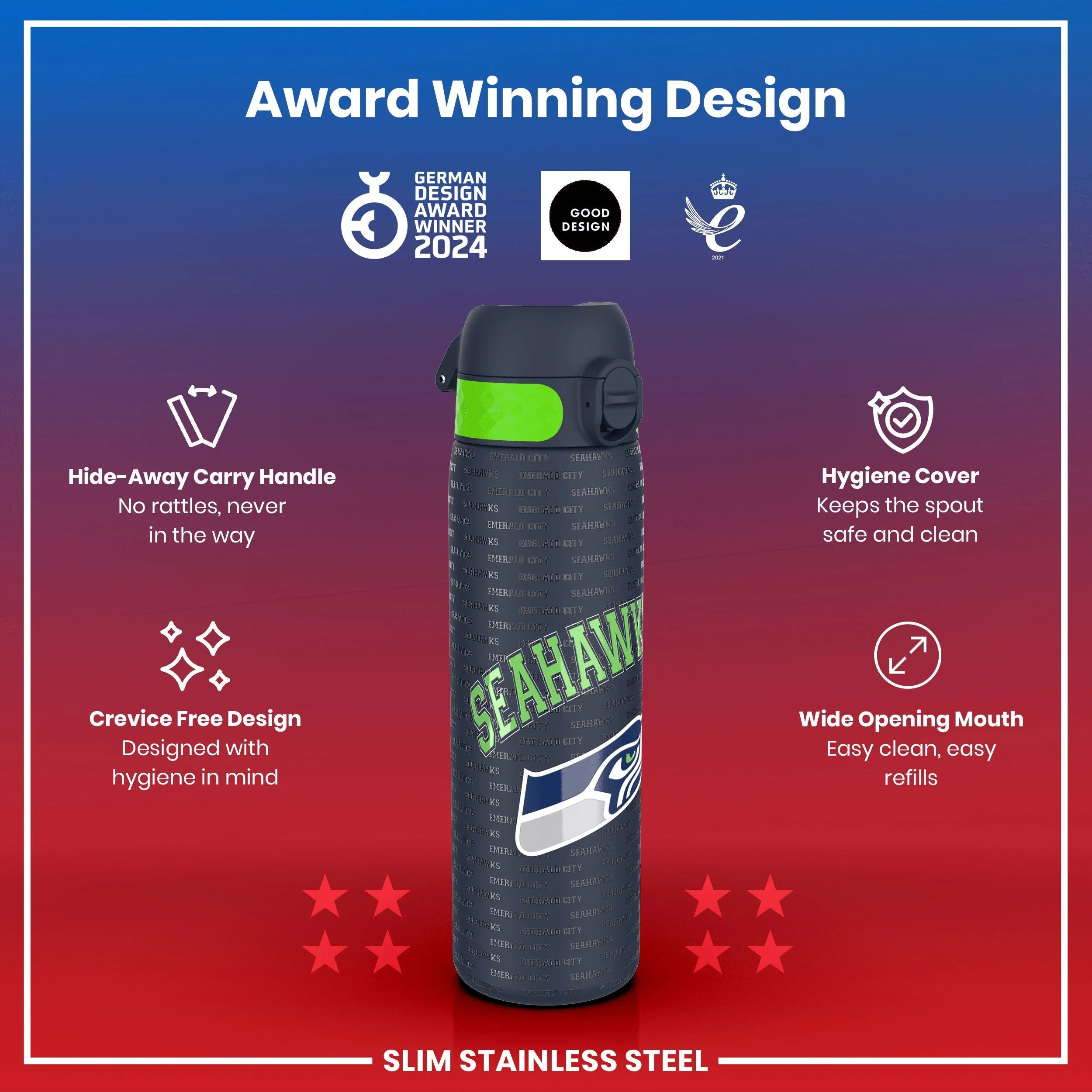 NFL x ION8, Leichte Edelstahl, Seattle Seahawks, 600 ml - Image 6