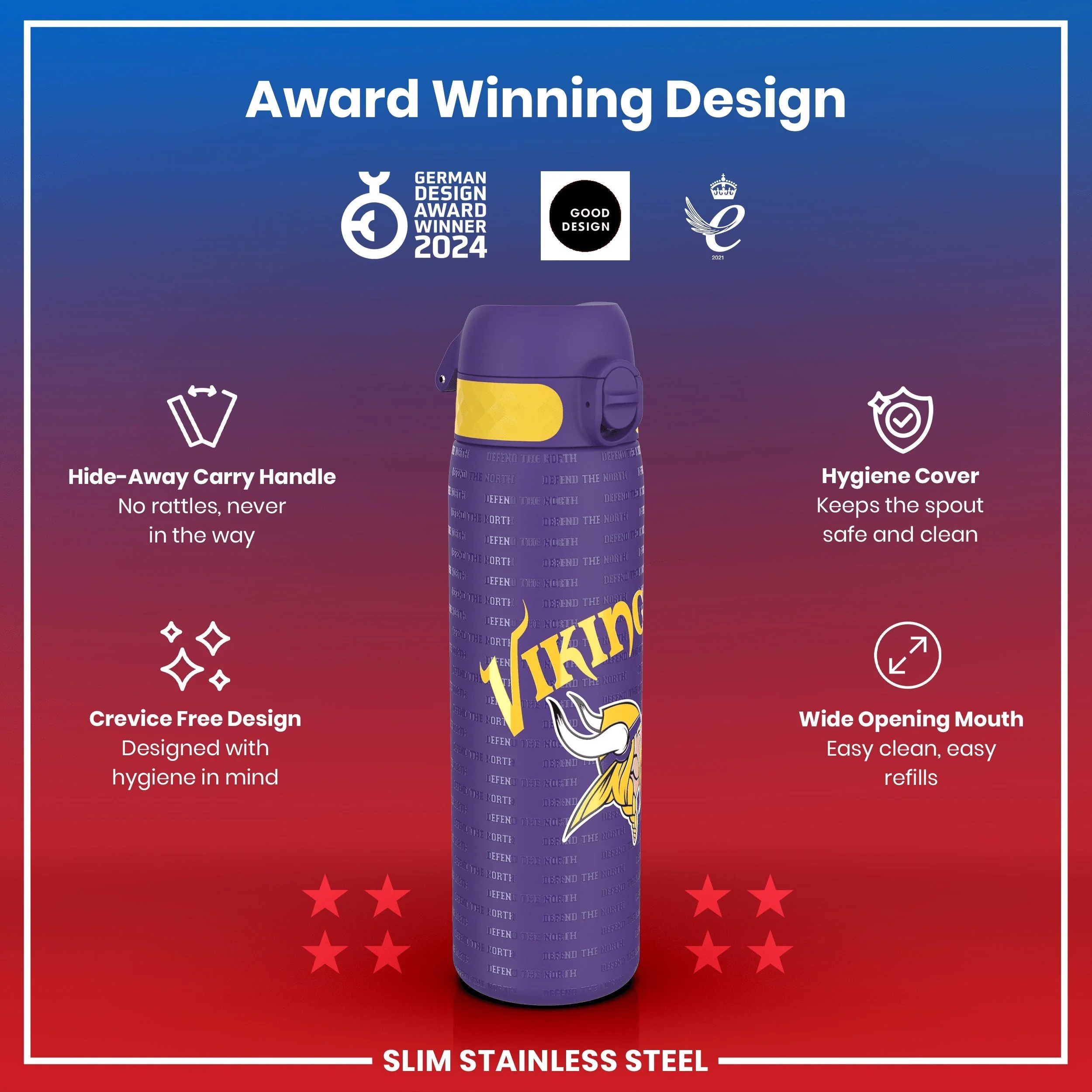 NFL x ION8, Leichte Edelstahl, Minnesota Vikings, 600 ml - Image 6