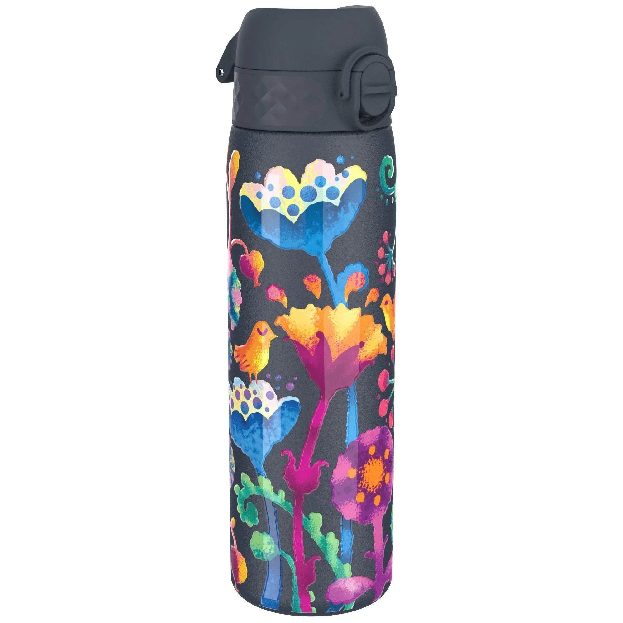 Isolierte Edelstahl-Trinkflasche, leuchtendes Blumenmuster, 500 ml