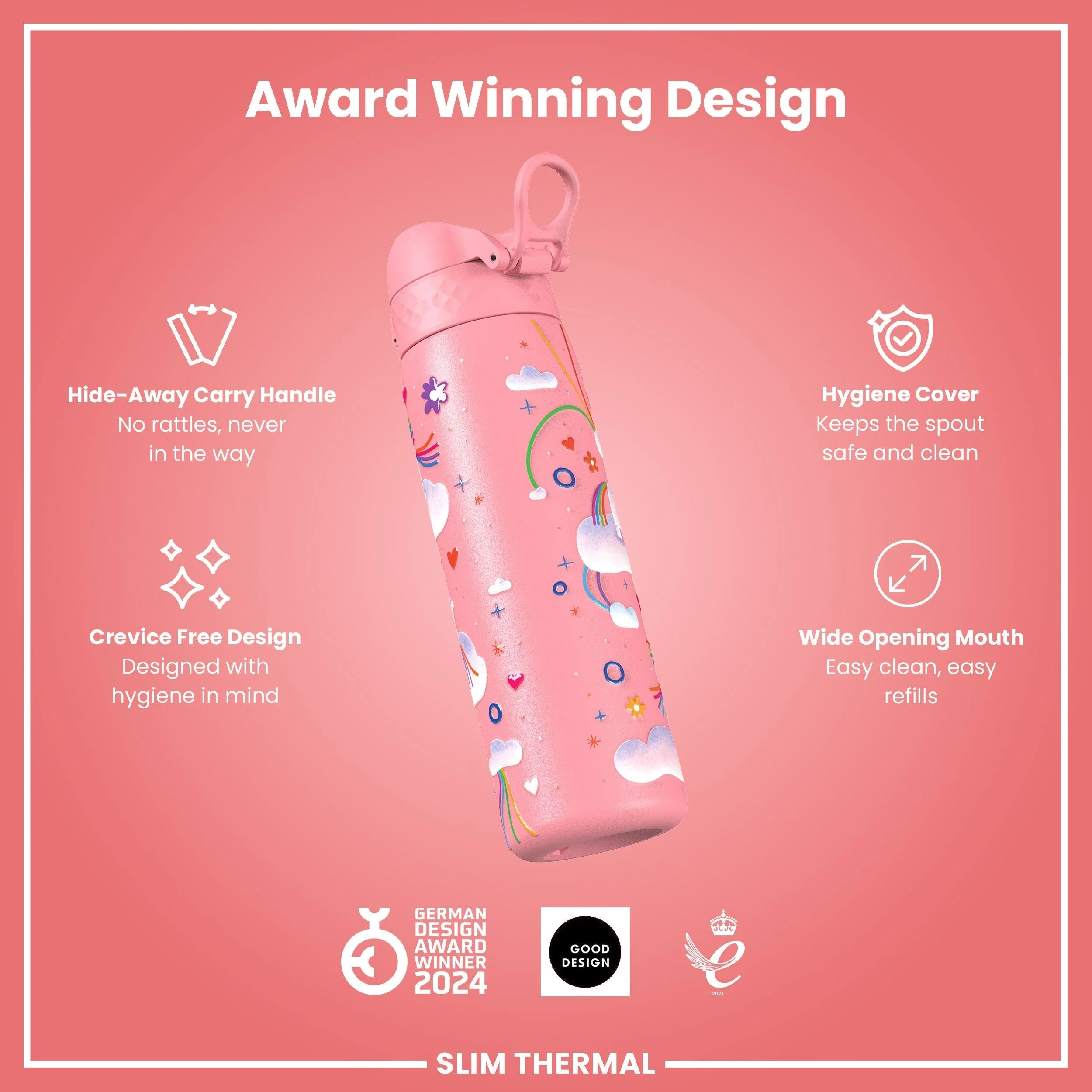 Isolierte Edelstahl-Trinkflasche, Einhorn-Design, 500 ml - Image 6