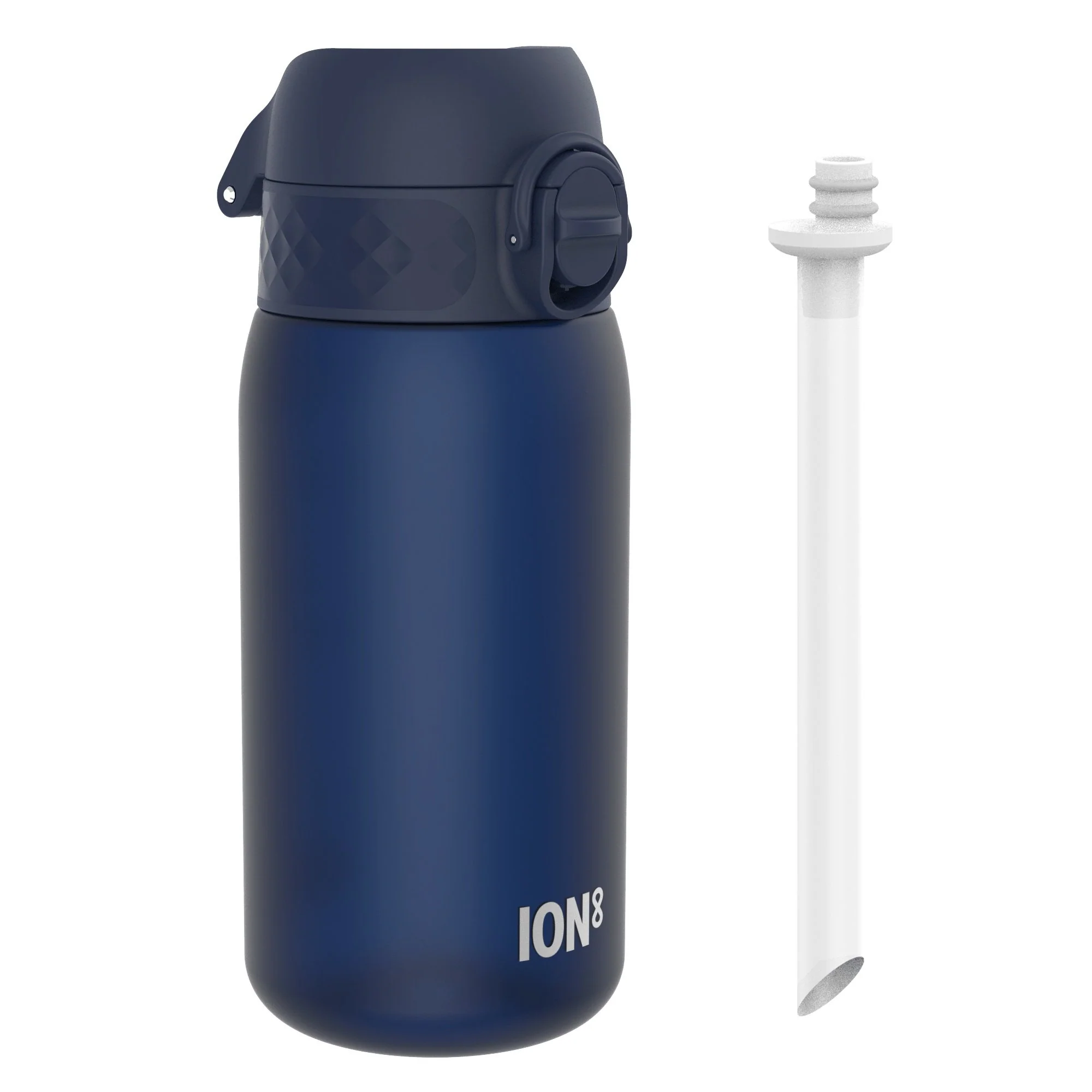 Recyclon Trinkflasche mit Strohhalm, Marineblau, 350 ml