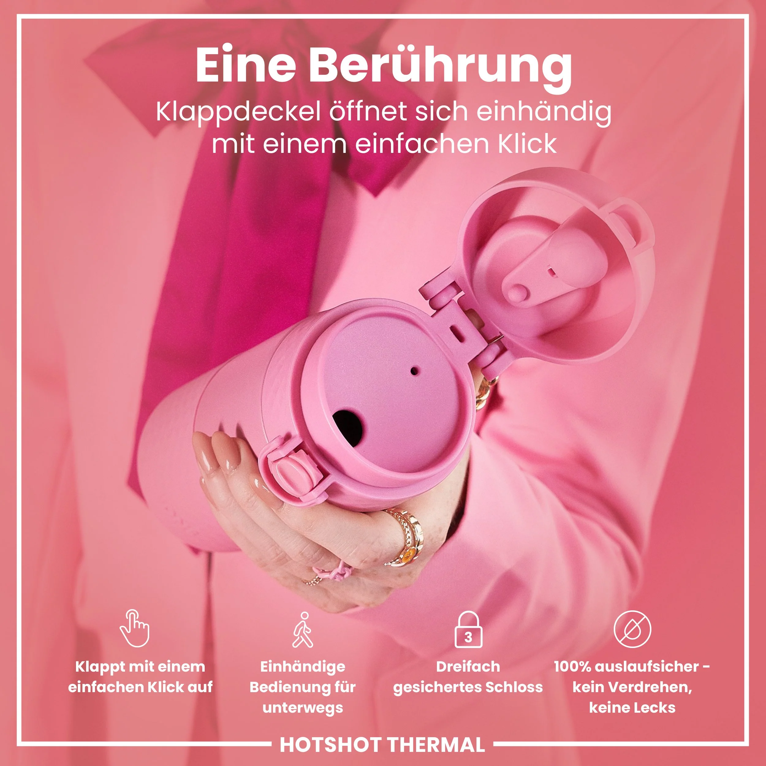 Edelstahl-Thermobecher für unterwegs, RosenblŸte, 360 ml - Image 3