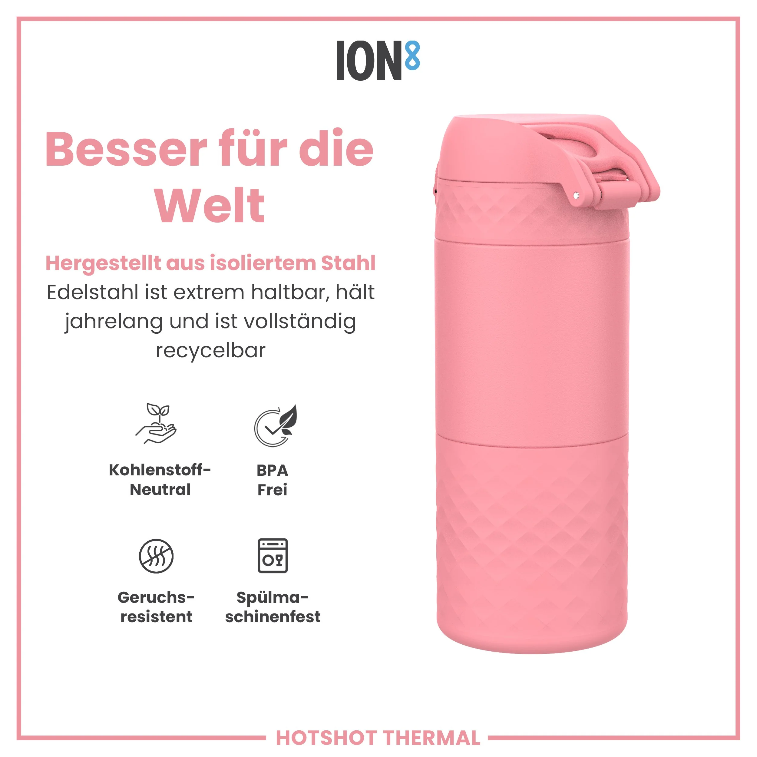 Edelstahl-Thermobecher für unterwegs, RosenblŸte, 360 ml - Image 5