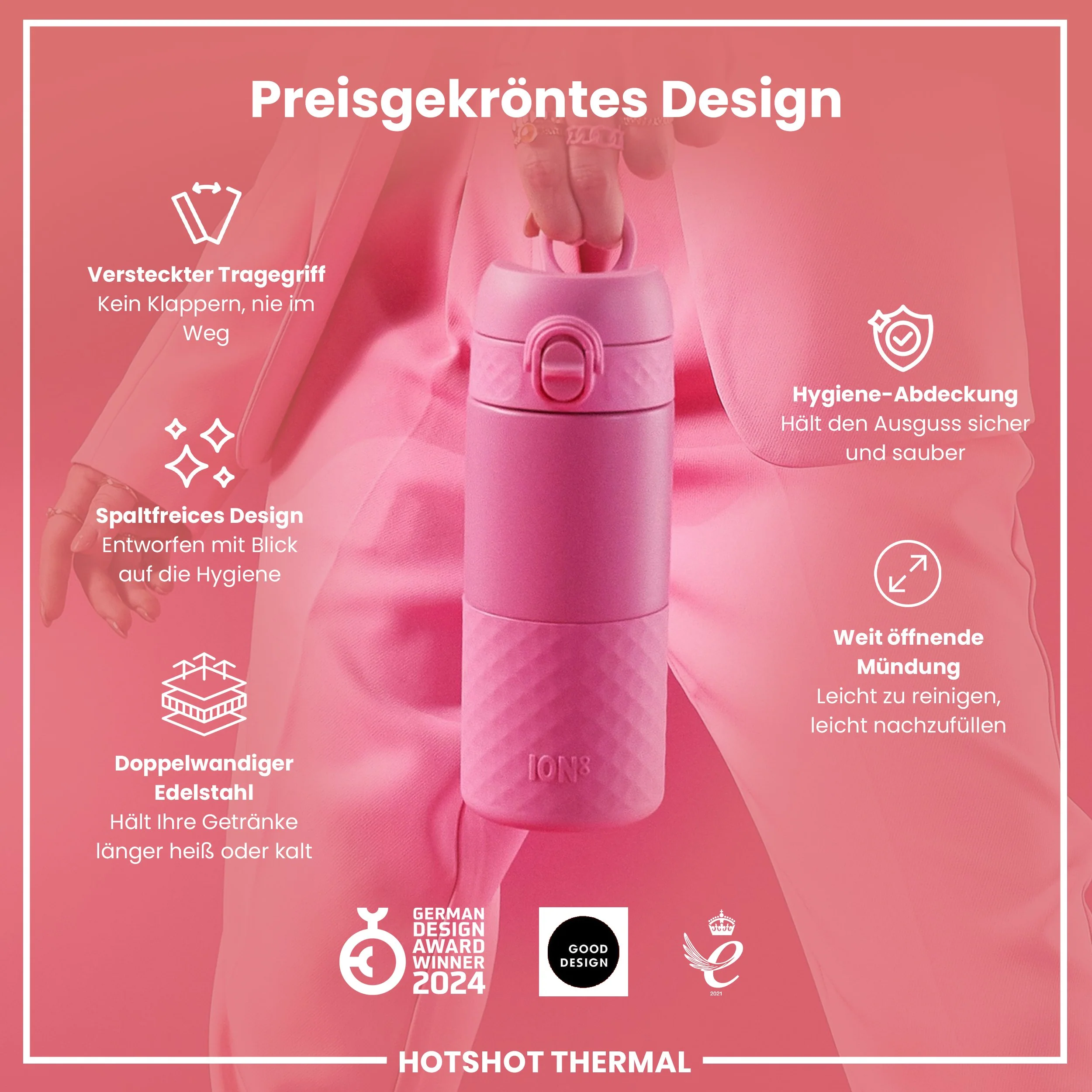 Edelstahl-Thermobecher für unterwegs, RosenblŸte, 360 ml - Image 6