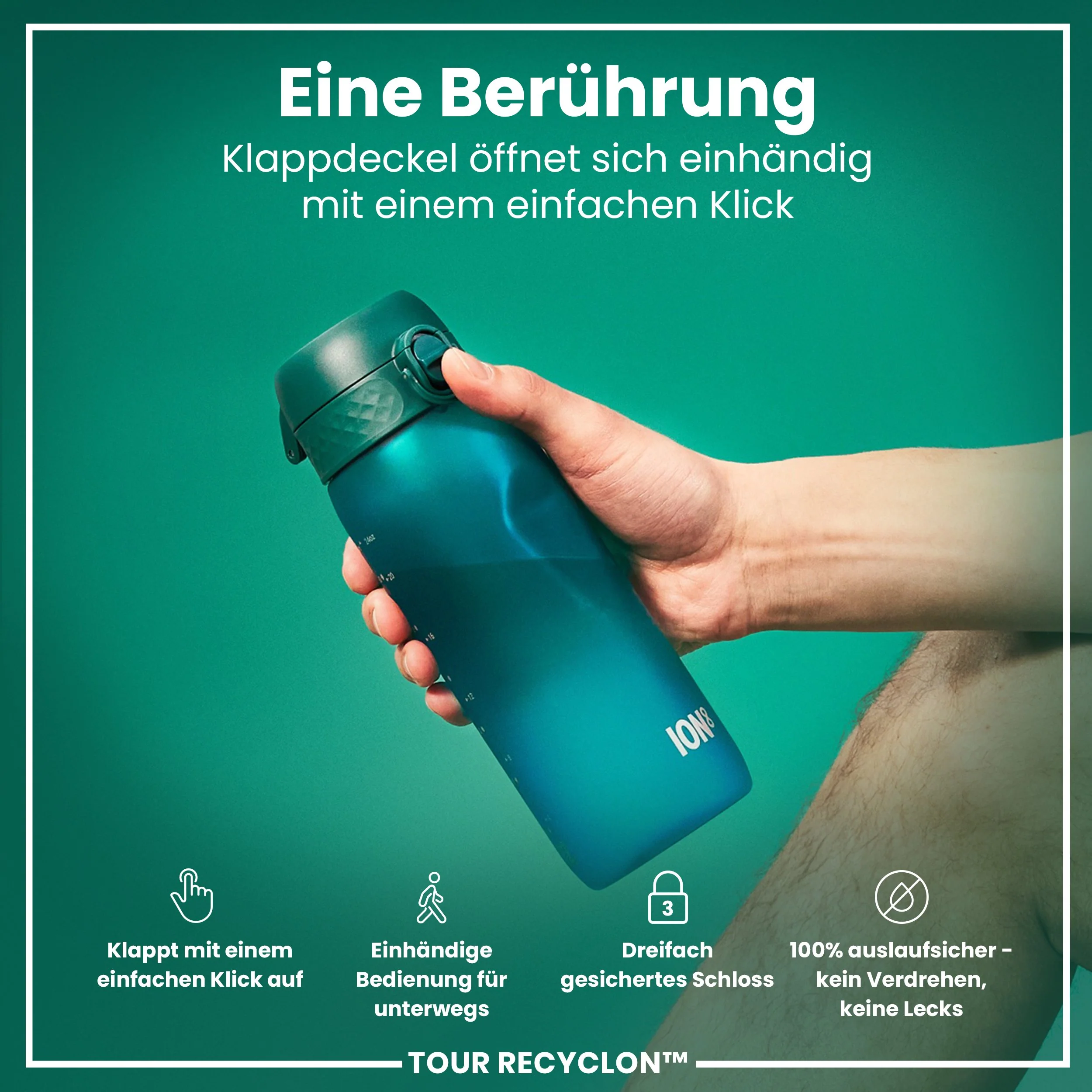 Recyclon-Trinkflasche, Aqua, 750ml - Image 3