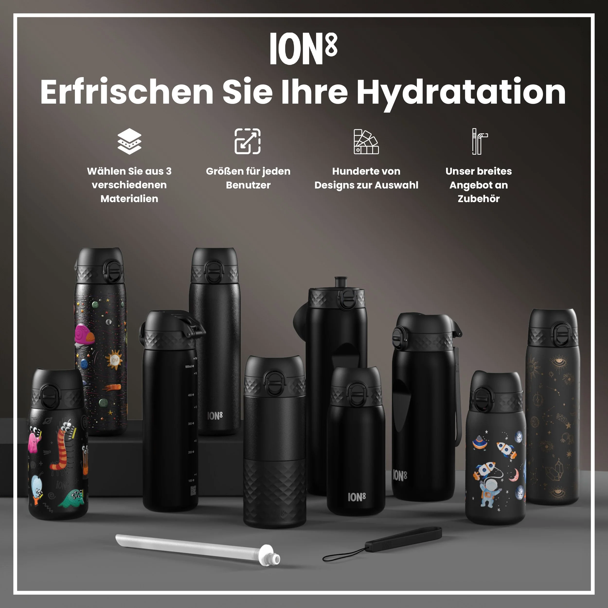 Recyclon-Trinkflasche, Schwarz, 750ml - Image 7